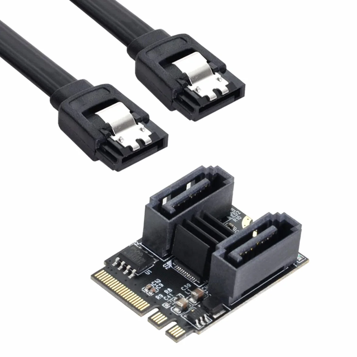 Klucz NGFF A+E PCI Express na SATA 3.0 6 Gb/s podwójny port adapter JMB582 2230