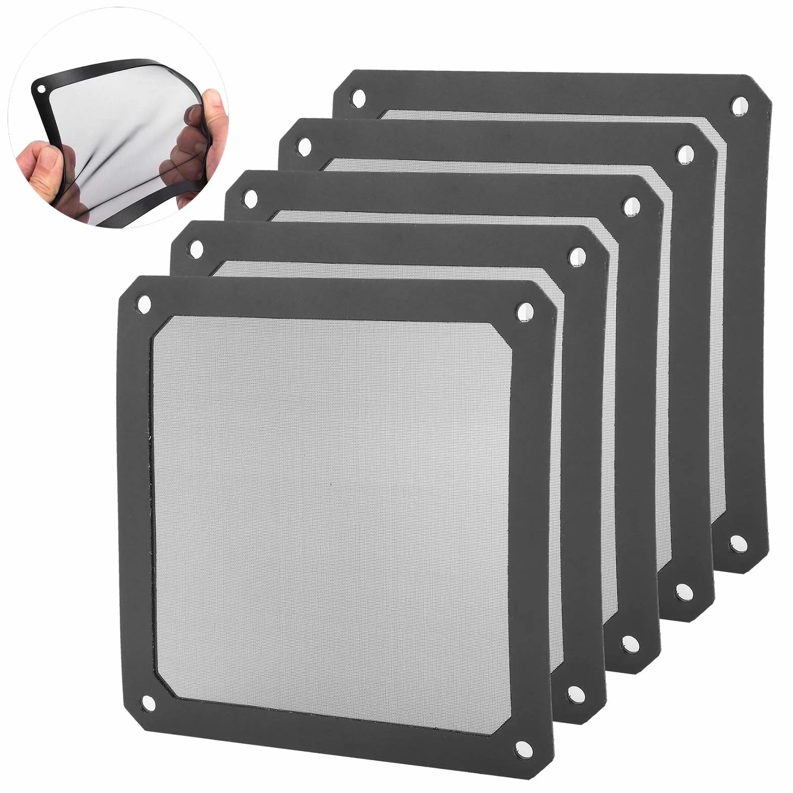5 sztuk 120 * 120mm Filtr przeciwpyłowy Wentylator komputera Chłodnica do komputera PC, obudowa z siatki magnetycznej Wentylator chłodnicy pyłoszczelna osłona filtra przeciwpyłowego Grill do komputera PC