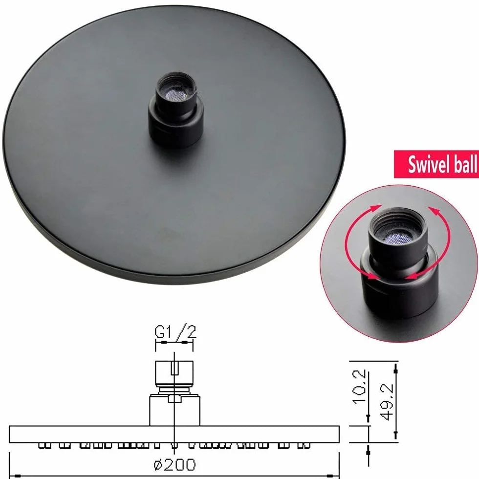 Kran wodny, system zestawów prysznicowych wanny, bateria łazienkowa, głowica prysznicowa uchwyt sufitowy ramię rozdzielacz mikser ręczny natrysk, A, 25 cm, a, 25 cm