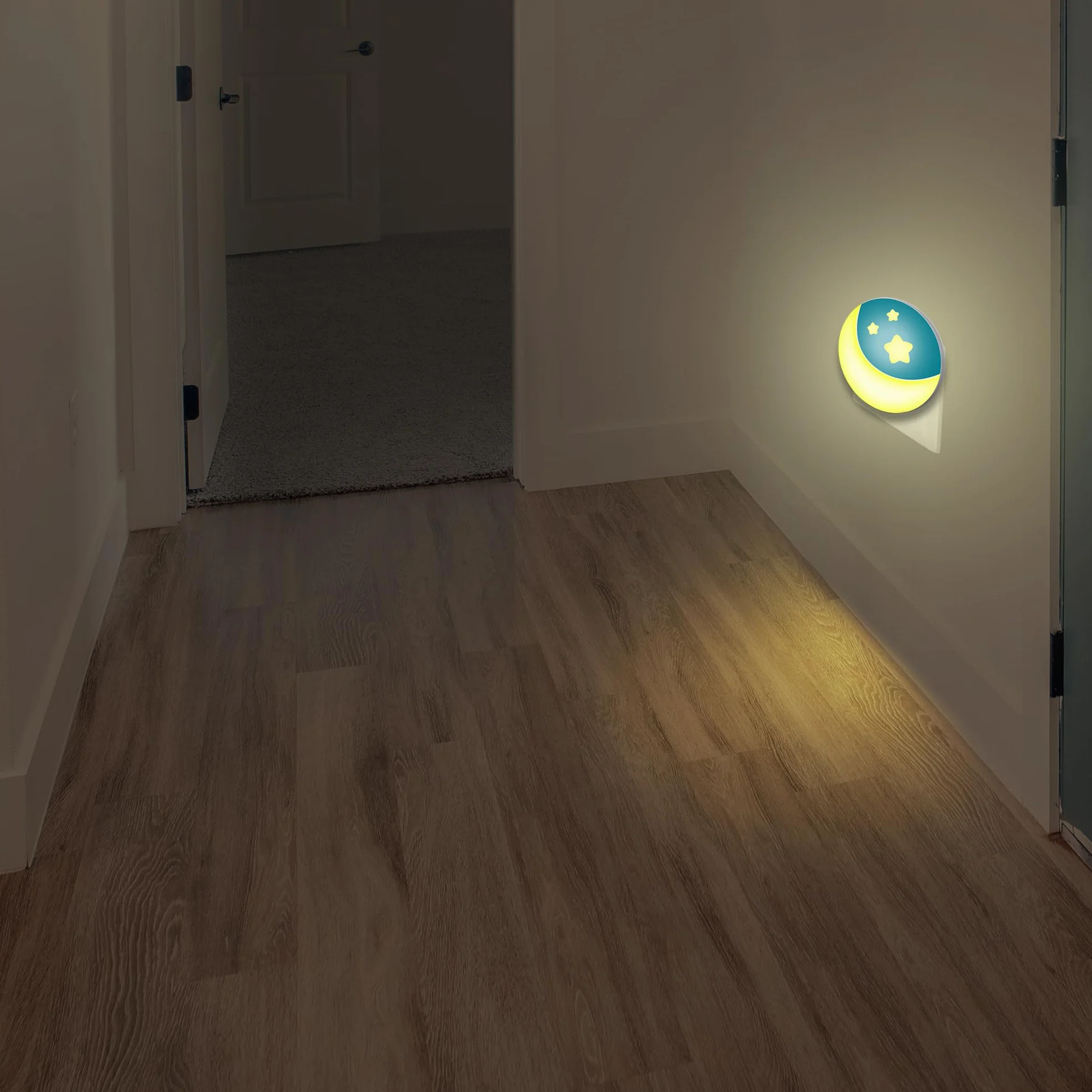 Nocna Lampka LED dla Dzieci z Czujnikiem Zmierzchu, 2 Sztuki (Minimalistyczny)