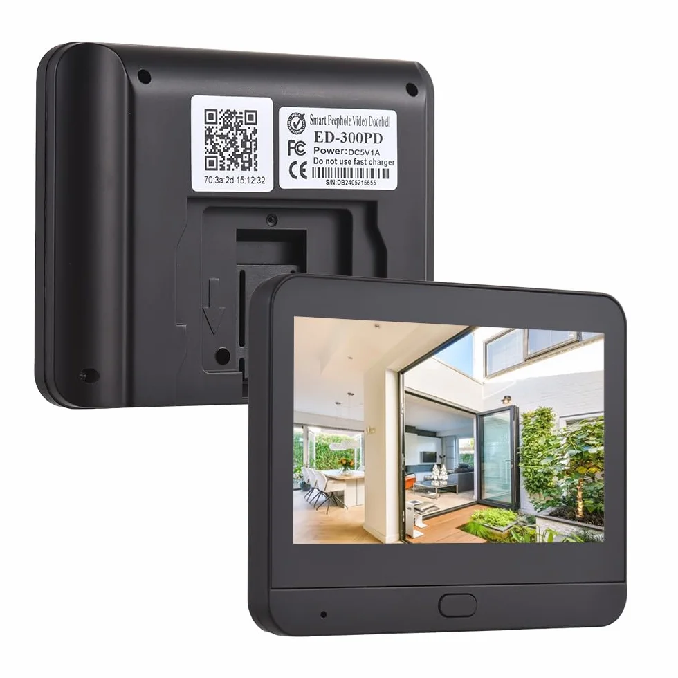 Dzwonek wideo WiFi do kamery Apartament wizjer 4,3 cala Kolorowy ekran Smart TY 1080P PIR Wykrywanie ruchu Wyświetlacz kamery alarmowej