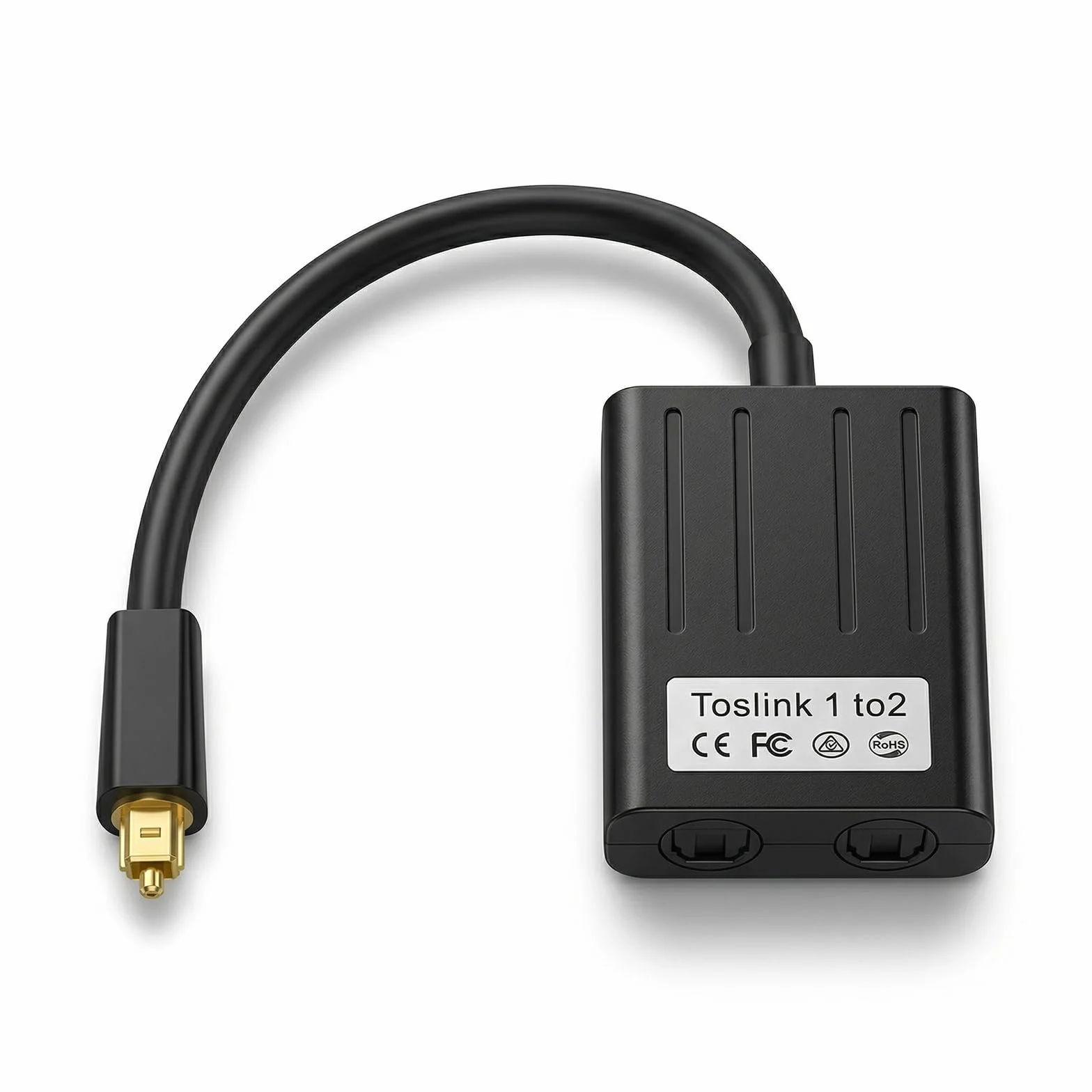 Toslink Splitter 1 w 2 Out optyczny rozdzielacz audio SPDIF rozdzielacz optyczny, kabel audio, adapter Toslink, rozdzielacz do TV, soundbar, odbiornika, DVD, Blu Ray, optyczny kabel audio, adapter