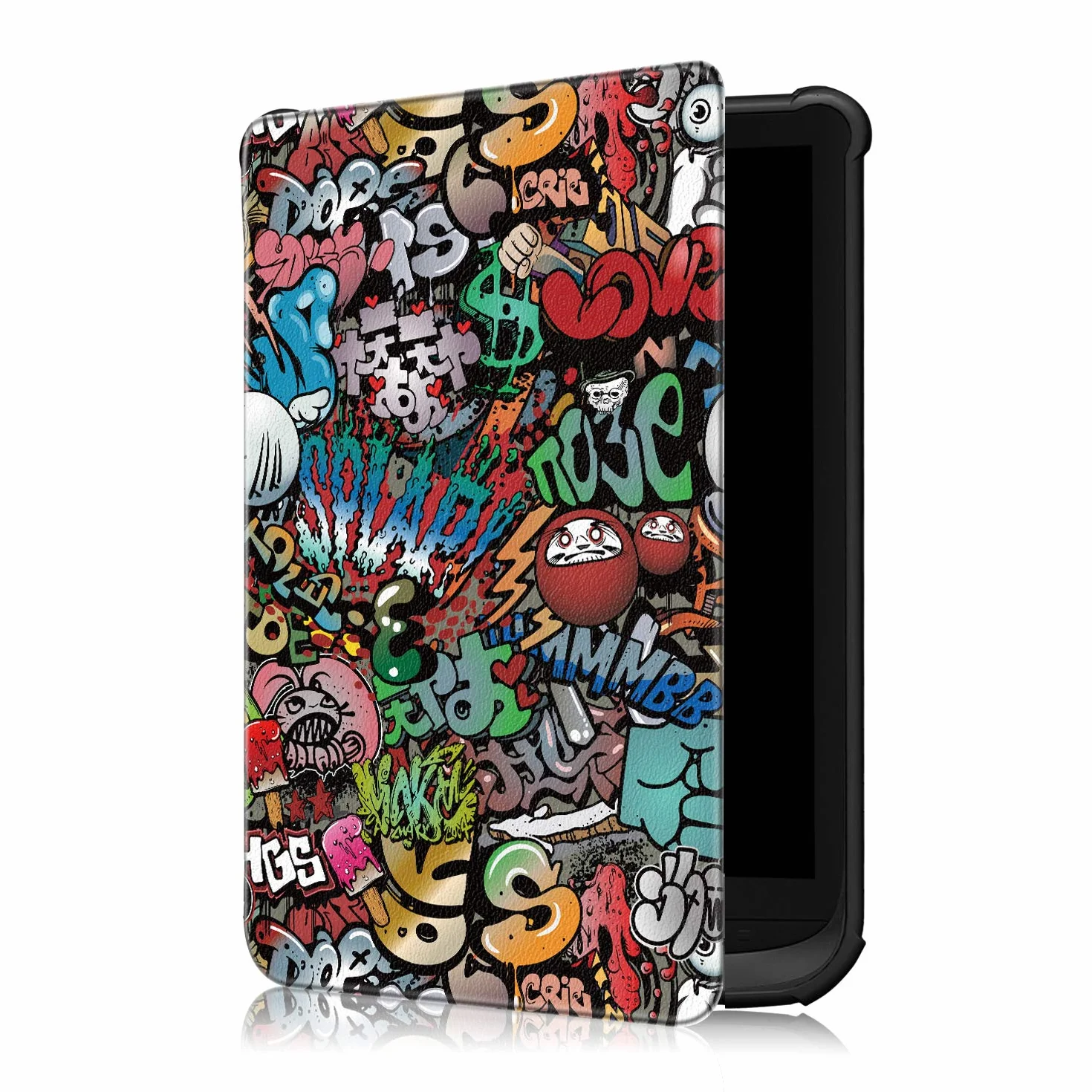 Etui z klapką ze skóry PU do Pocketbook Touch Lux 5/Touch Lux 4/Touch HD 3/Basic 4/Basic lux 3/Basic Lux 2/Colour z funkcją automatycznego wygaszenia/budzenia