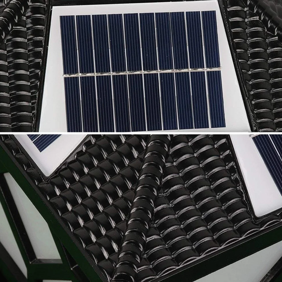 Słupkowe lampy ogrodowe Solarne lampy słupkowe LED Kwadratowe czarne aluminiowe metalowe Retro Solar Power Stigma Bollard Light Dziedziniec Oświetlenie krajobrazu Lampa słupkowa
