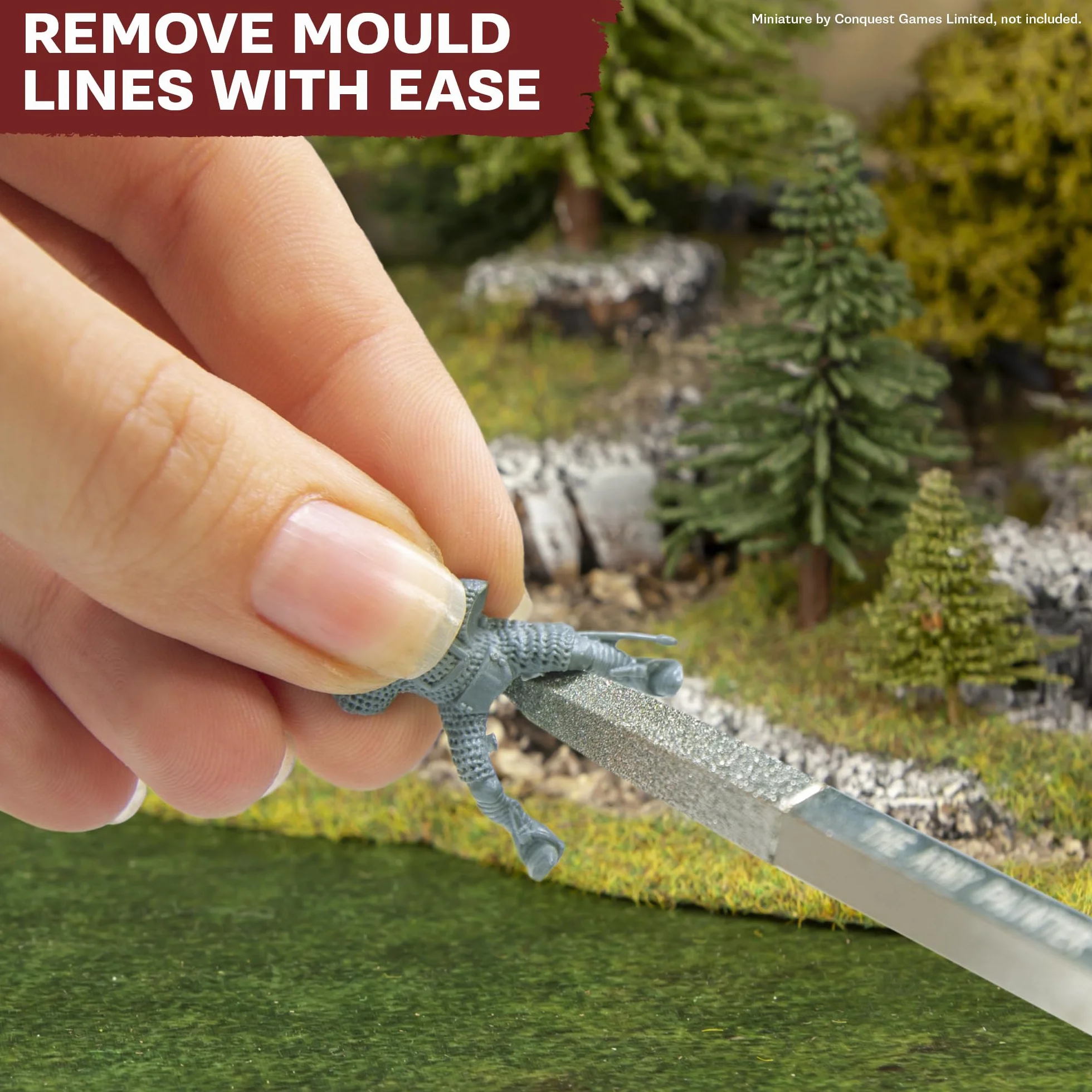 The Army Painter | Miniature and Model Files | 3-częściowy zestaw pilników diamentowych składający się z okrągłego pilnika, płaskiego i trójkątnego pilnika metalowego do plastiku, żywicy i metalu | do