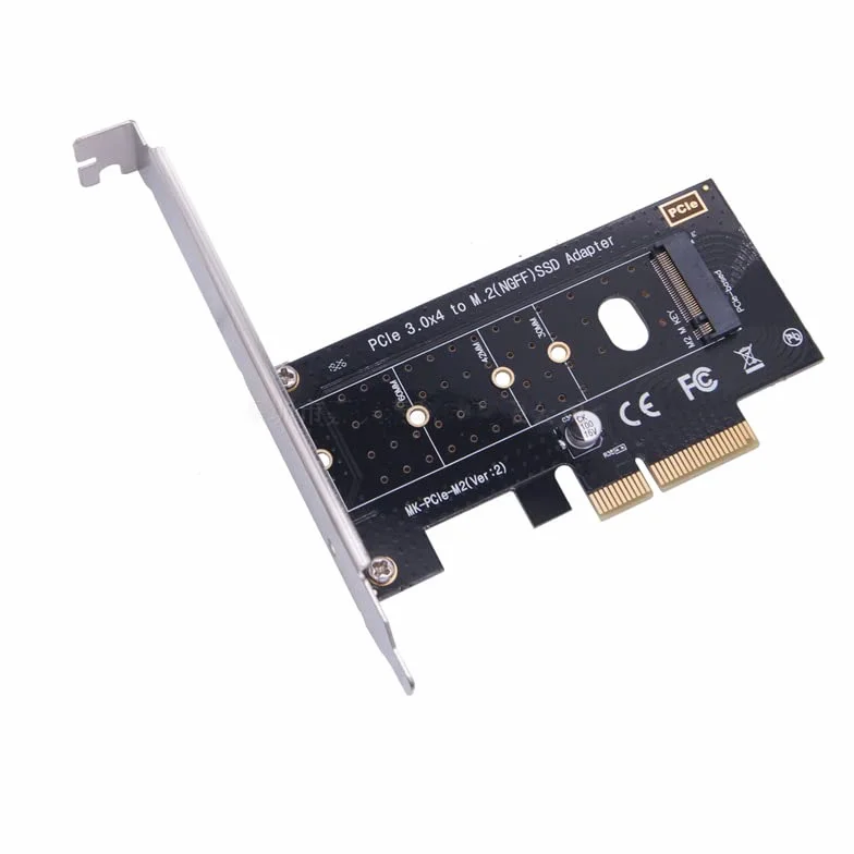WANGCL Adapter NVME PCIE M.2 M-key do PCIE 4x z wspornikiem montażowym