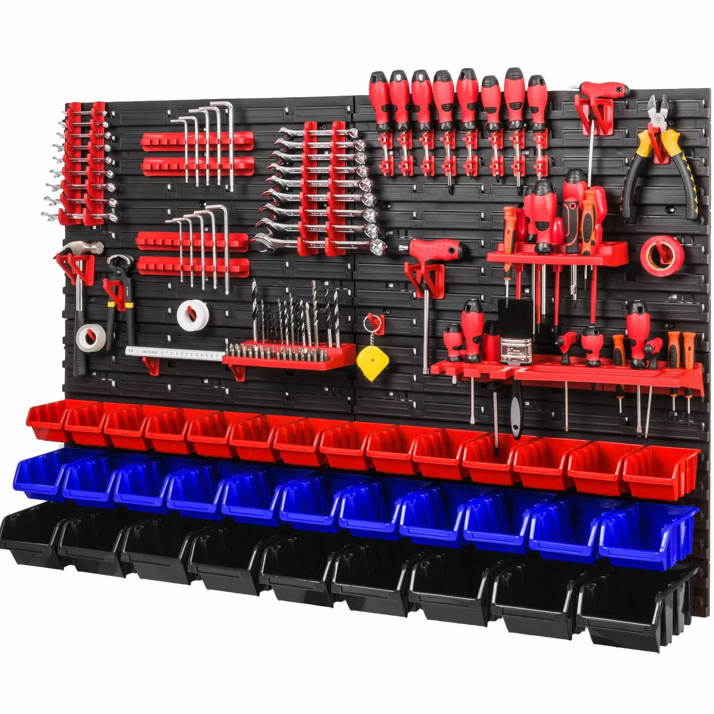 Tablica narzędziowa ścianka - 1152 x 780 mm - Organizer warsztatowy ścienny z uchwytami na narzędzia, kuwetami