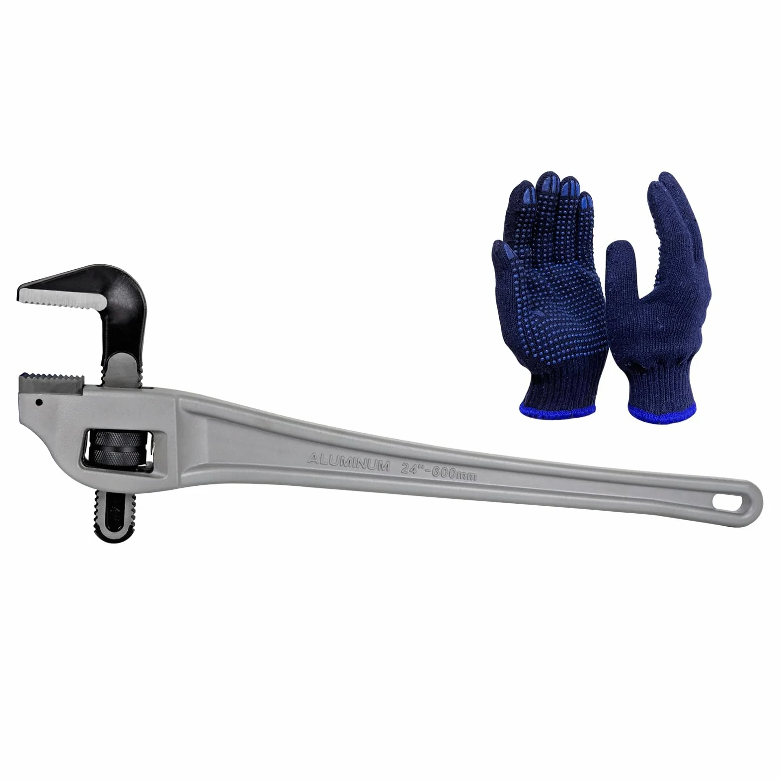 61 cm aluminiowy klucz do rur offsetowych, regulowana pojemność szczęk 4"/101 mm, wytrzymały aluminiowy uchwyt hydrauliczny klucz hydrauliczny ze szczęką ze stali kutej (CR-V), idealne