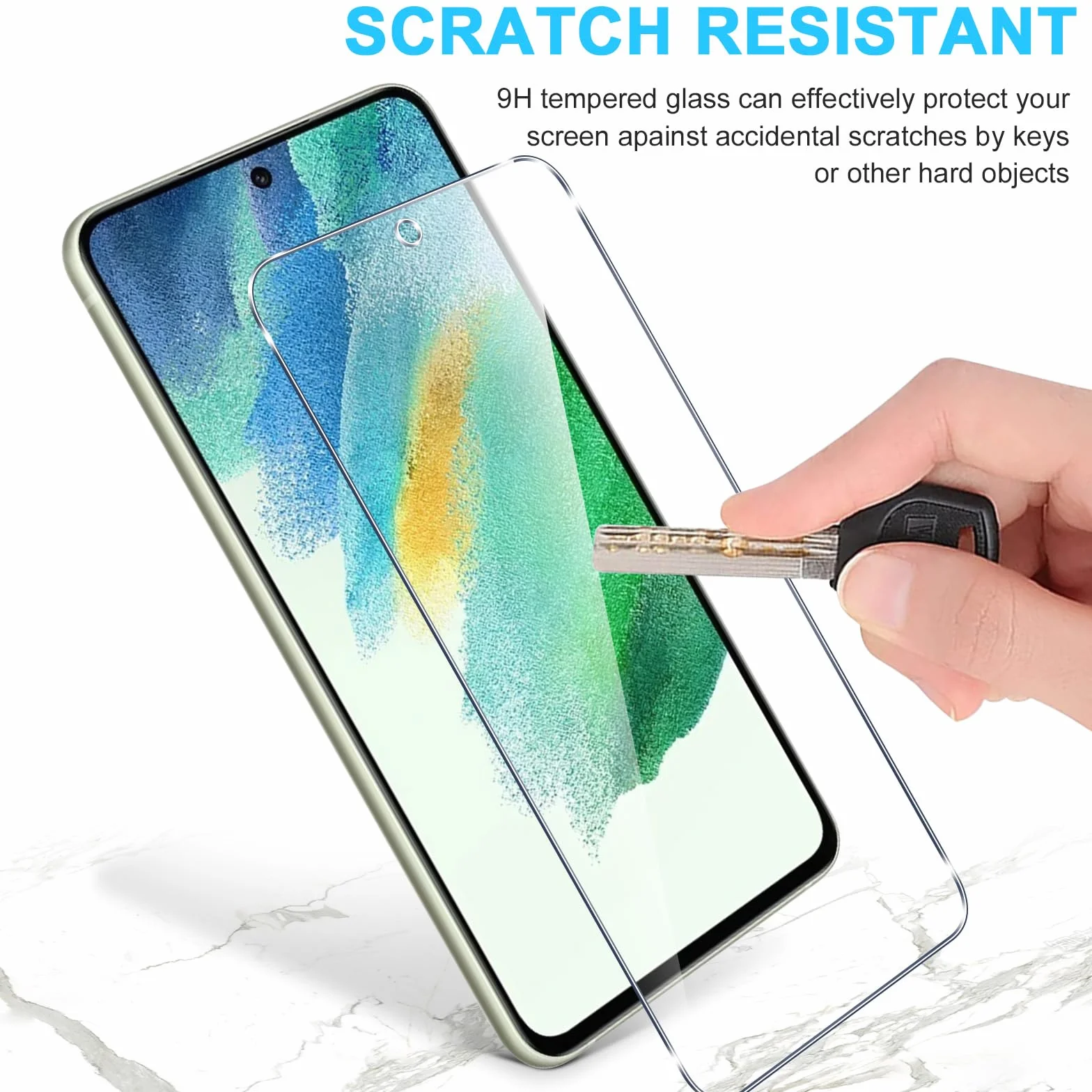 Phoona 2 sztuki folii ochronnej do Samsung Galaxy S21 FE 5G, twardość 9H, folia pancerna, szkło ochronne, HD przezroczysta folia ochronna na wyświetlacz odporna na zarysowania bez pęcherzyków
