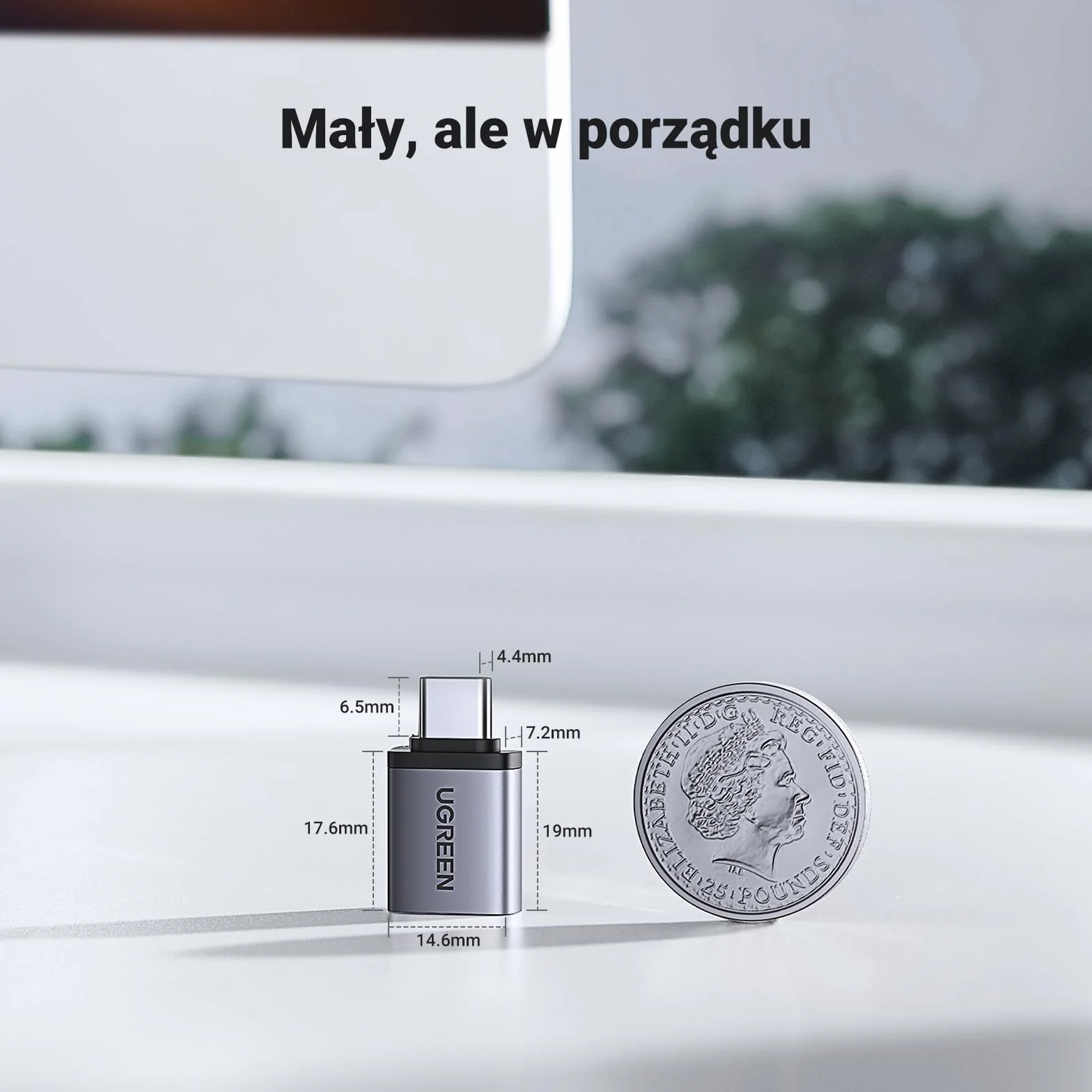 UGREEN Przejściówka USB C na USB A OTG 2 szt. USB C męski na USB 3.0 żeński Szary