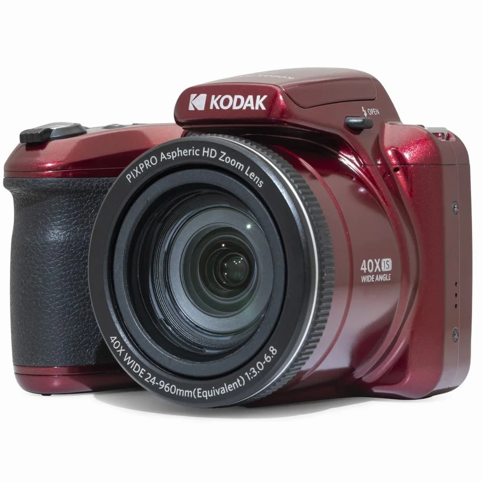 KODAK Pixpro Astro Zoom AZ405 cyfrowy zoom mostkowy 40x 24mm 20MP Full HD 1080p OIS czerwony