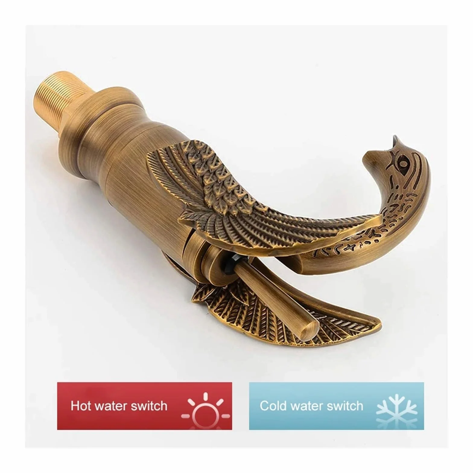 Swan Gold Bateria umywalkowa do łazienki, ciepła i zimna woda, kran Crane Black, montowany na blacie, chromowany, kran do zlewu kuchennego
