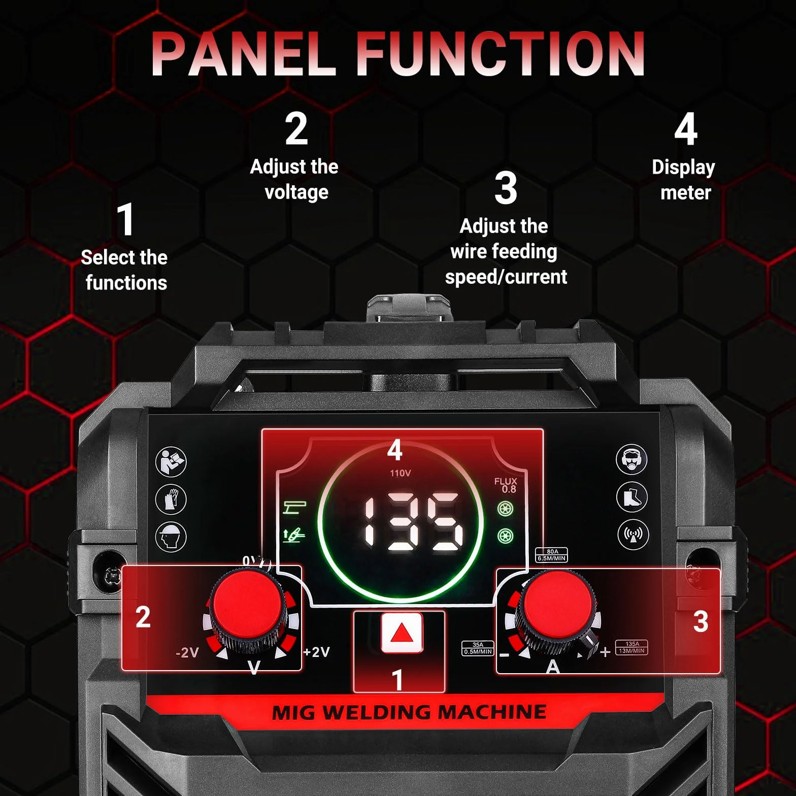 MIG Spawalnica 135Amp: DEKOPRO 220 V Flux Core MIG/Lift TIG/Stick 3-w-1 Spawalnica IGBT Przenośny zestaw dla właścicieli domów i majsterkowiczów