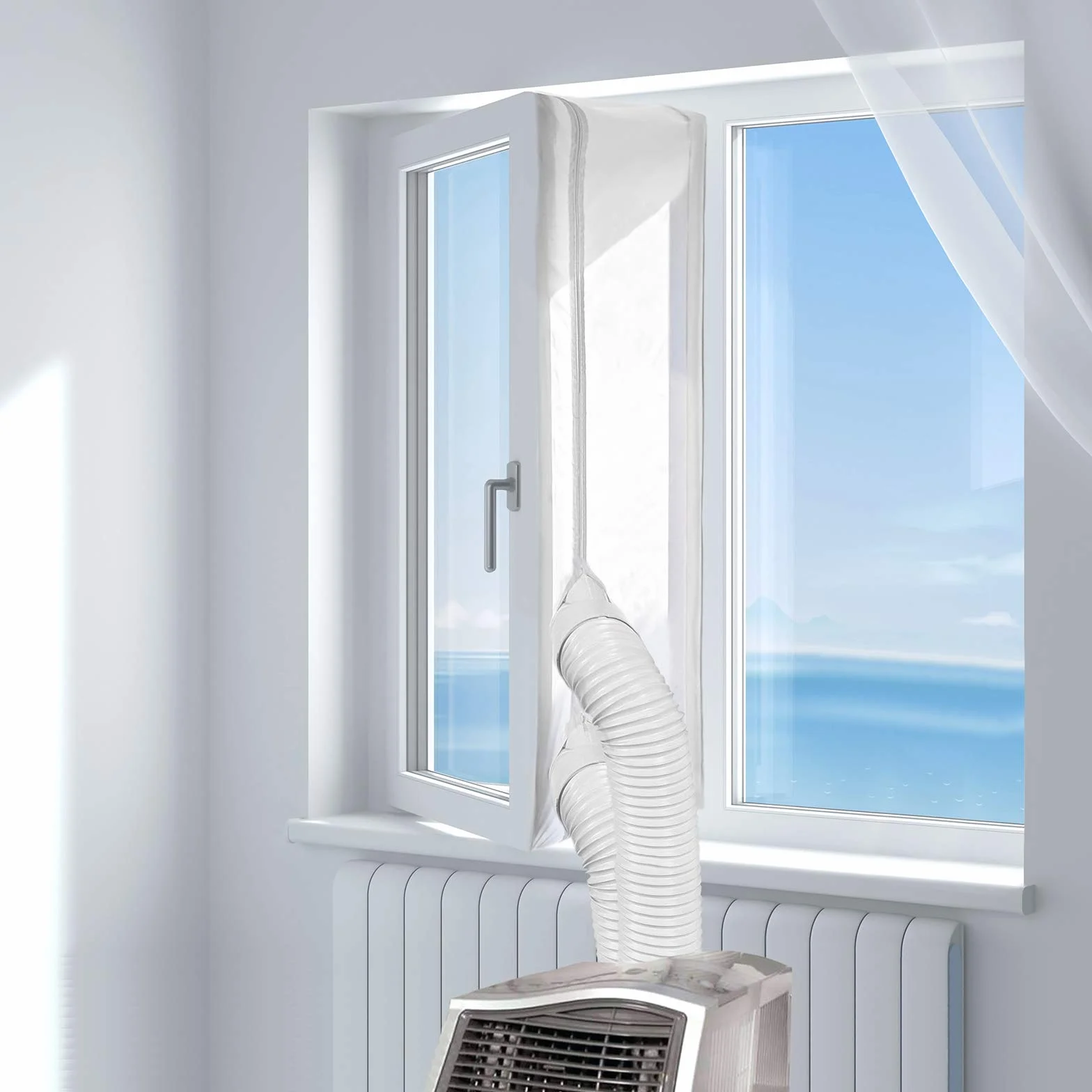 HOOMEE 600 cm tkanina uszczelniająca do przenośnych klimatyzatorów i suszarek - współpracuje ze wszystkimi mobilnymi klimatyzatorami, łatwa instalacja