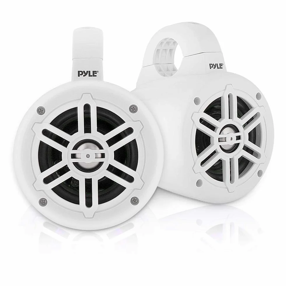 Pyle PLMRWB45W Waterproof Marine Wakeboard Tower Speakers 4 Inch Dual Subwoofer 300W Boat Audio System