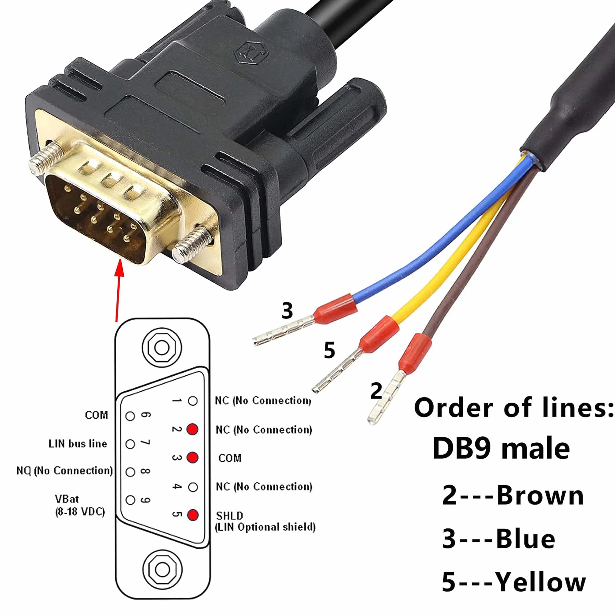 Złącze DB9 RS232 kabel portu szeregowego adaptery bez lutowania 9-pinowy COM Breakout męski