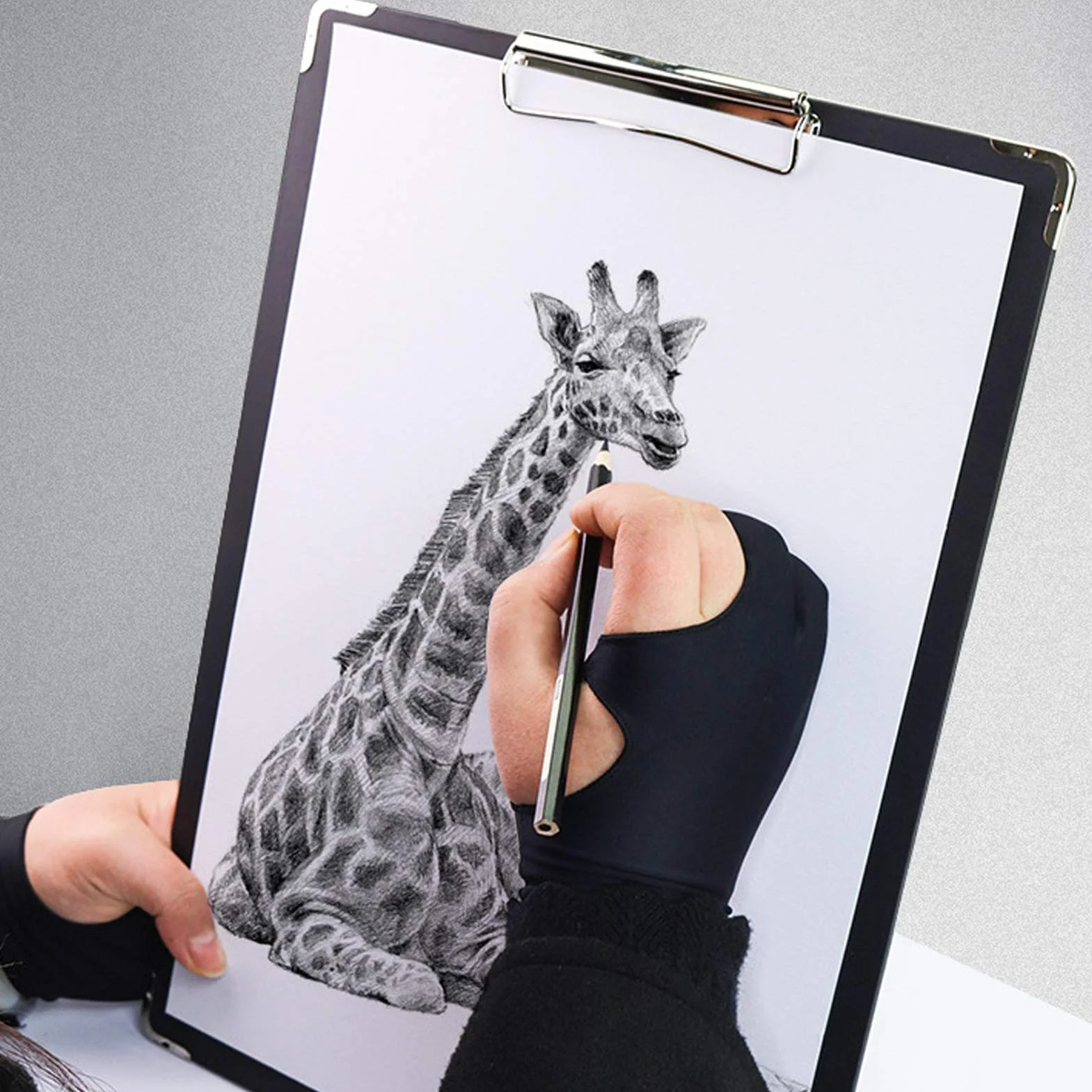 Artystyczna Rękawica Malarska 2 Palce Anti Mistouch Design Dowolny Rozmiar do Szkicowania na Prawym i Lewym Tablecie Rysunkowym (S)