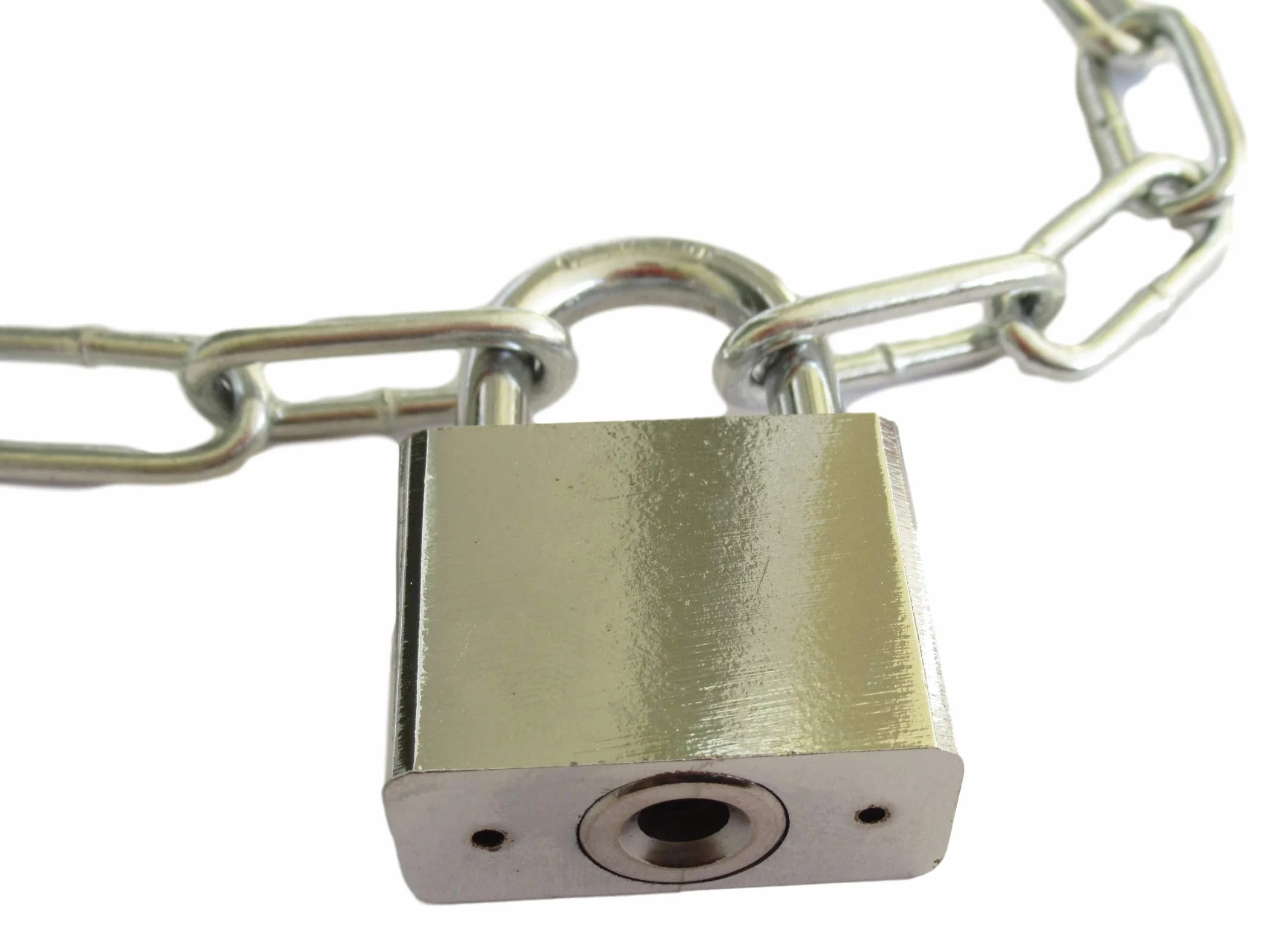 Łańcuch stalowy z zamkiem 40 mm i 4 kluczami (łańcuch ocynkowany 3,5 mm x 28 mm x 14 mm grubość ogniwa + kłódka o szerokości 40 mm), towar sprzedawany na metry, 50 cm do 800 cm, długość do wyboru, (50 cm = 0,5 metra)