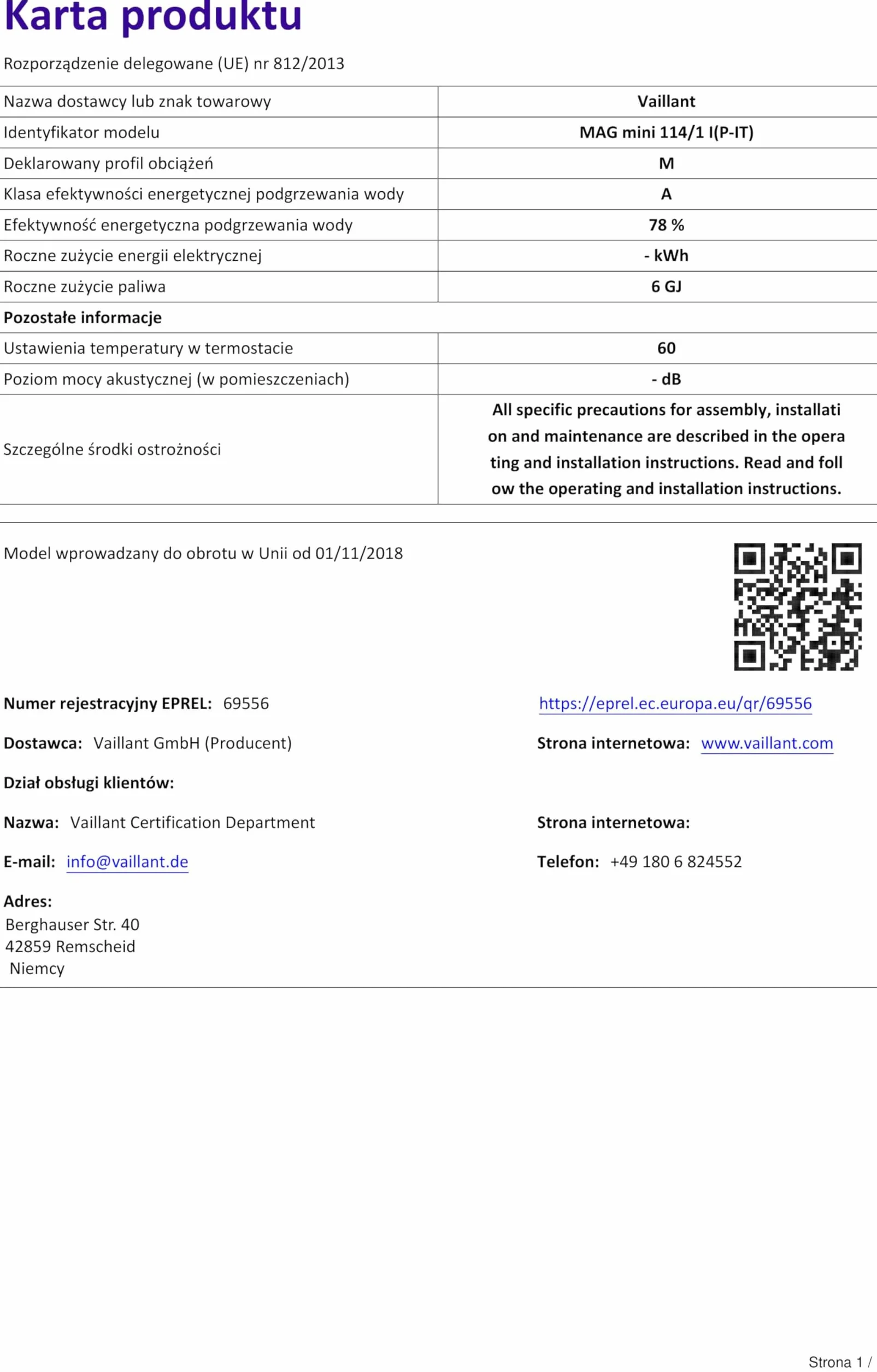 Vaillant Atmomag Mini Podgrzewacz Przepływowy, Srebrny/Biały, 11L