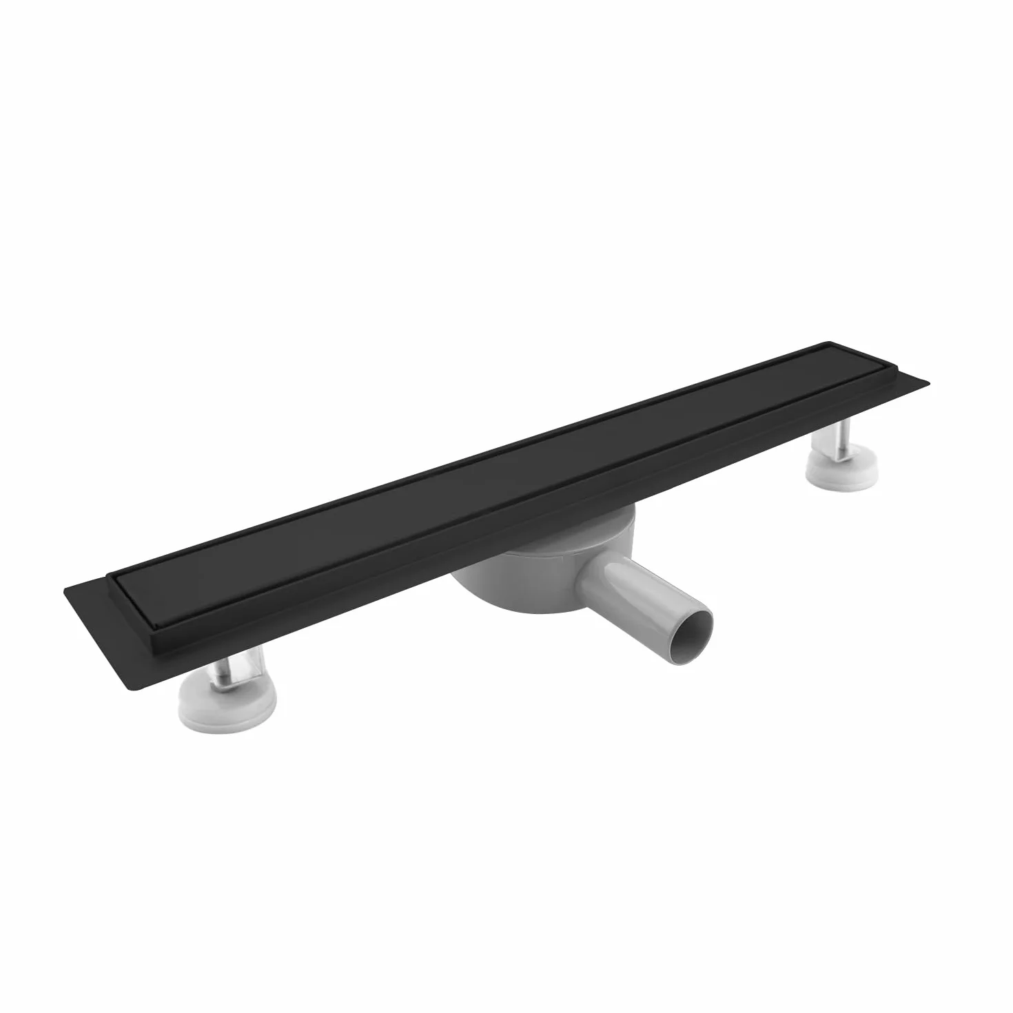 SaniteModar Kanał prysznicowy 60 cm, czarny | Panel 2 w 1, stal nierdzewna, spłucz prysznic z syfonem i filtrem 360°