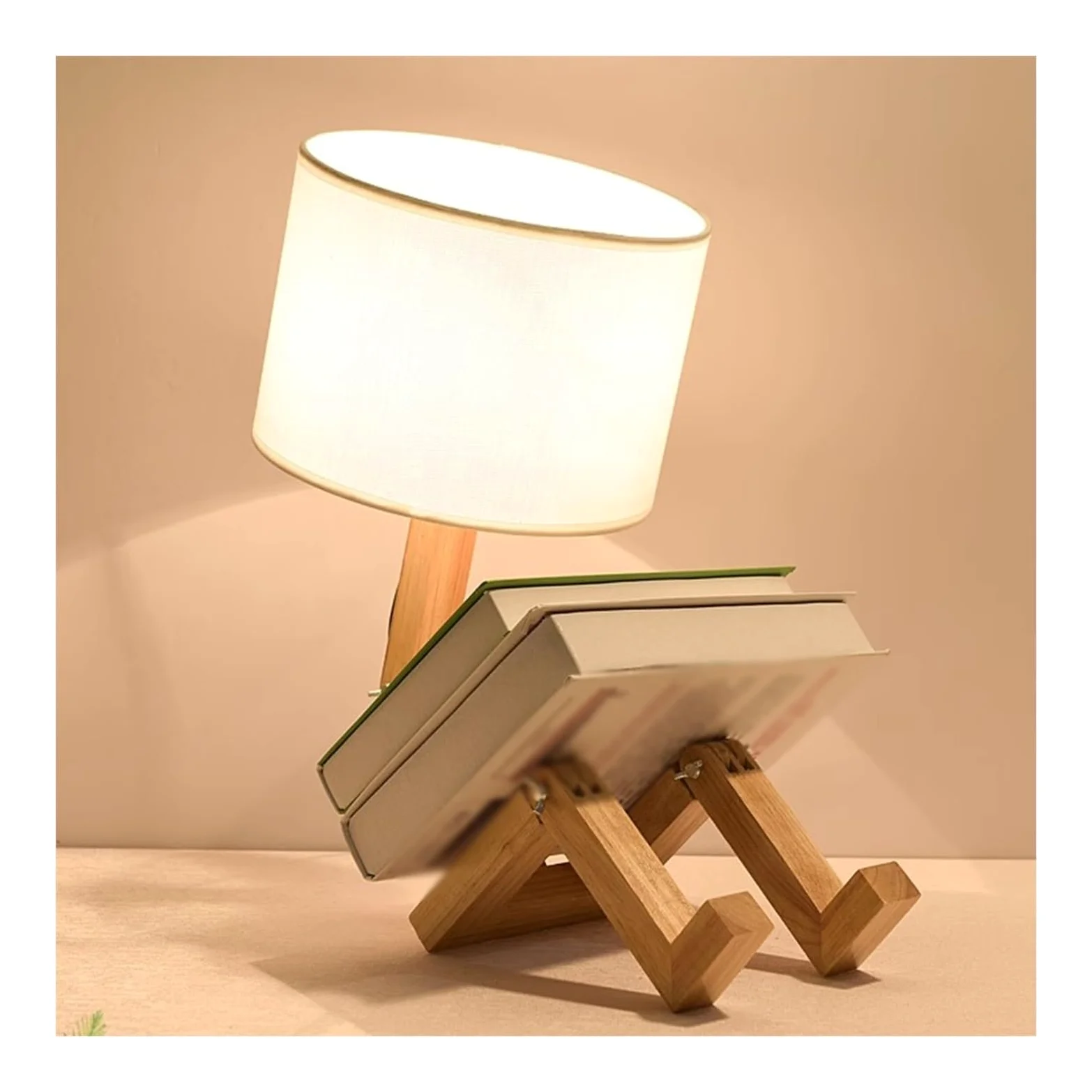 Lampka nocna prosta lampa biurkowa do nauki lampka nocna lampka nocna drewno ludzie ściemniana wersja wtyczki do sypialni salonu nauki, drewno lampki nocne