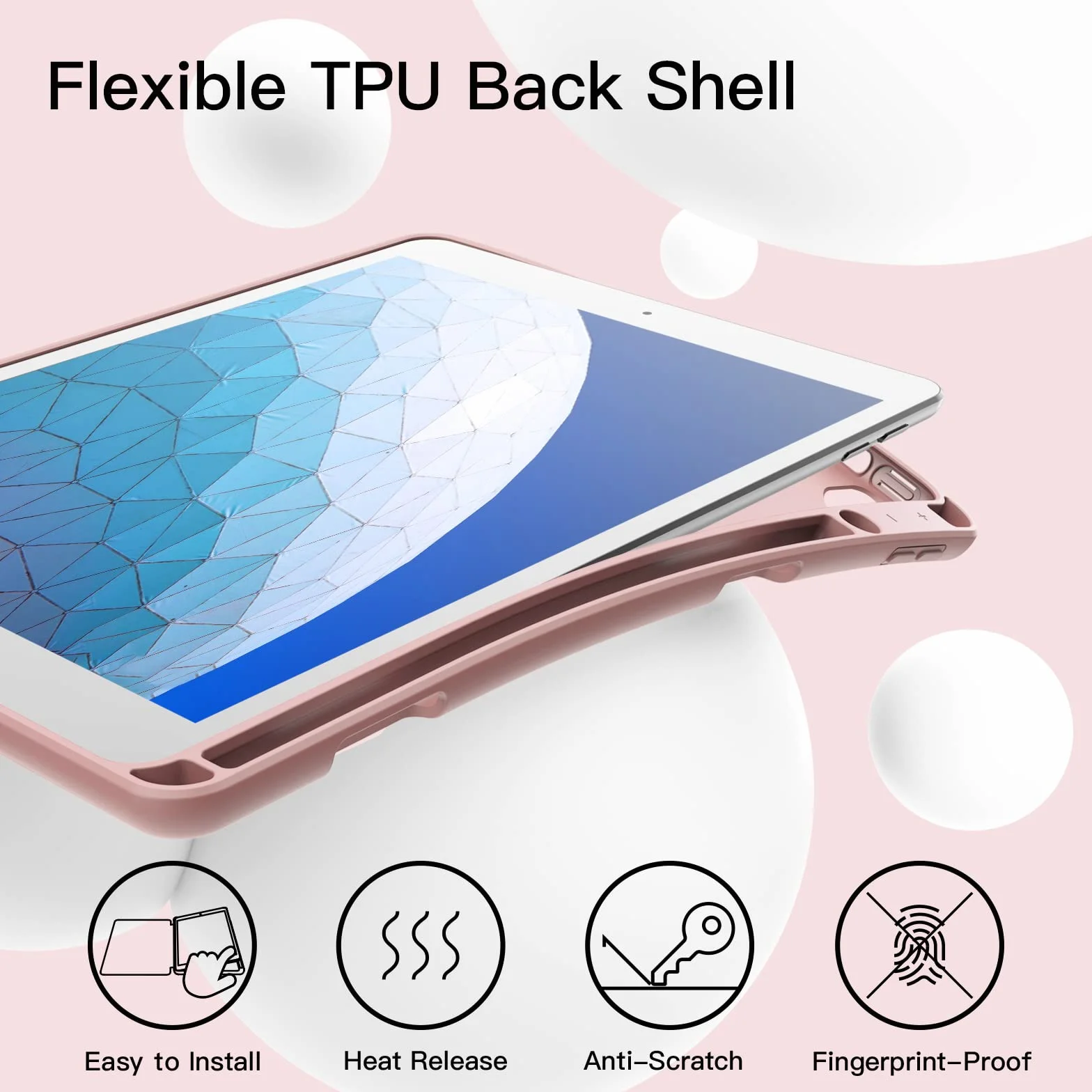 JETech Etui do iPad Air 3 10,5 Cala 2019 i iPad Pro 10,5 z Uchwytem na Długopis, Szczupły Pokrowiec na Tablet z TPU, Różowe Złoto
