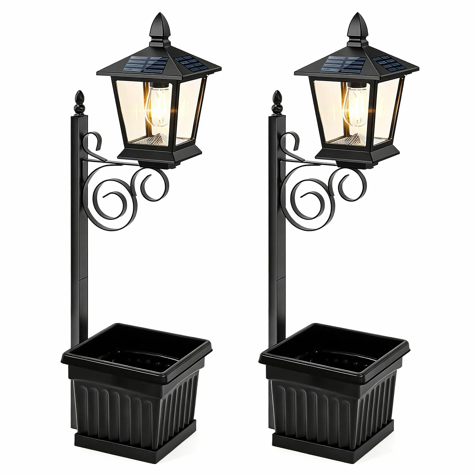 Solarna lampa ogrodowa zintegrowana doniczka automatyczny przetwornik oświetlenie rozwiązanie do patio ścieżka dekoracyjna lampa pojemnik na kwiaty światło