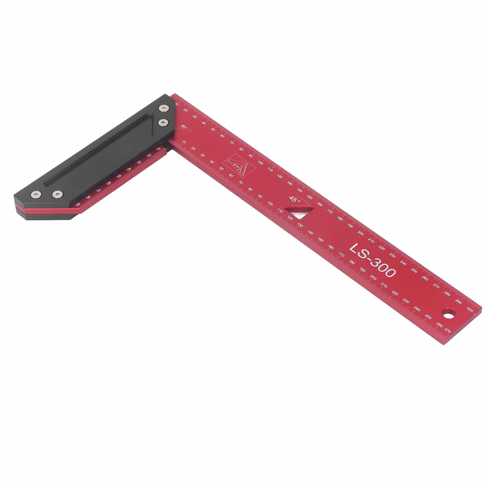 Linijka z drewna linijka l aluminium aluminium podwójne 45 stopni Pomiar Władca Clear Reading Lekkie praktyczne dla mebli stolarskich Making 300 mm czerwony czarny