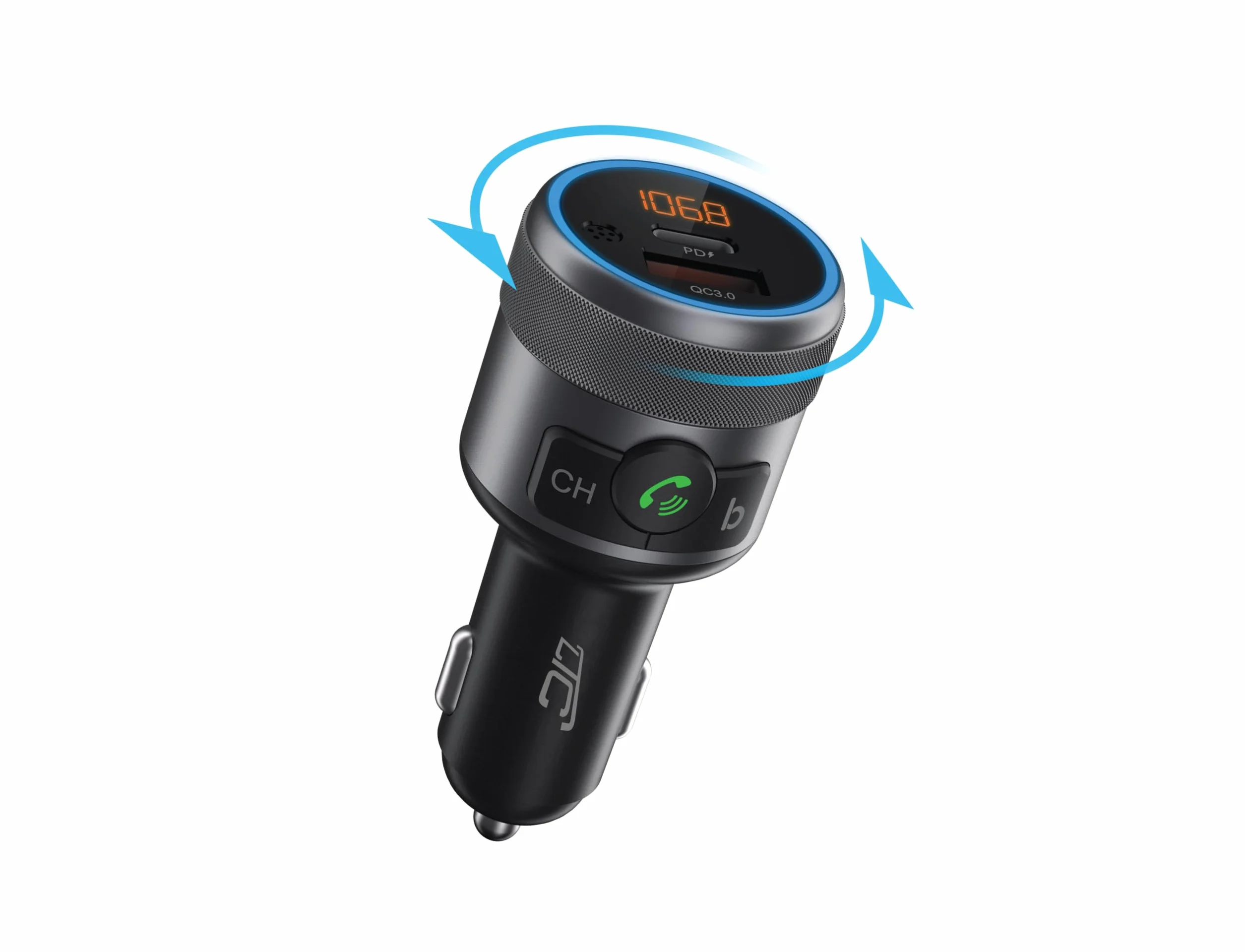 LTC TR252 Transmiter Samochodowy Bluetooth 5.1 Zestaw Głośnomówiący Szybka Ładowarka Power Delivery 3.0 Tester Napięcia Akumulatora