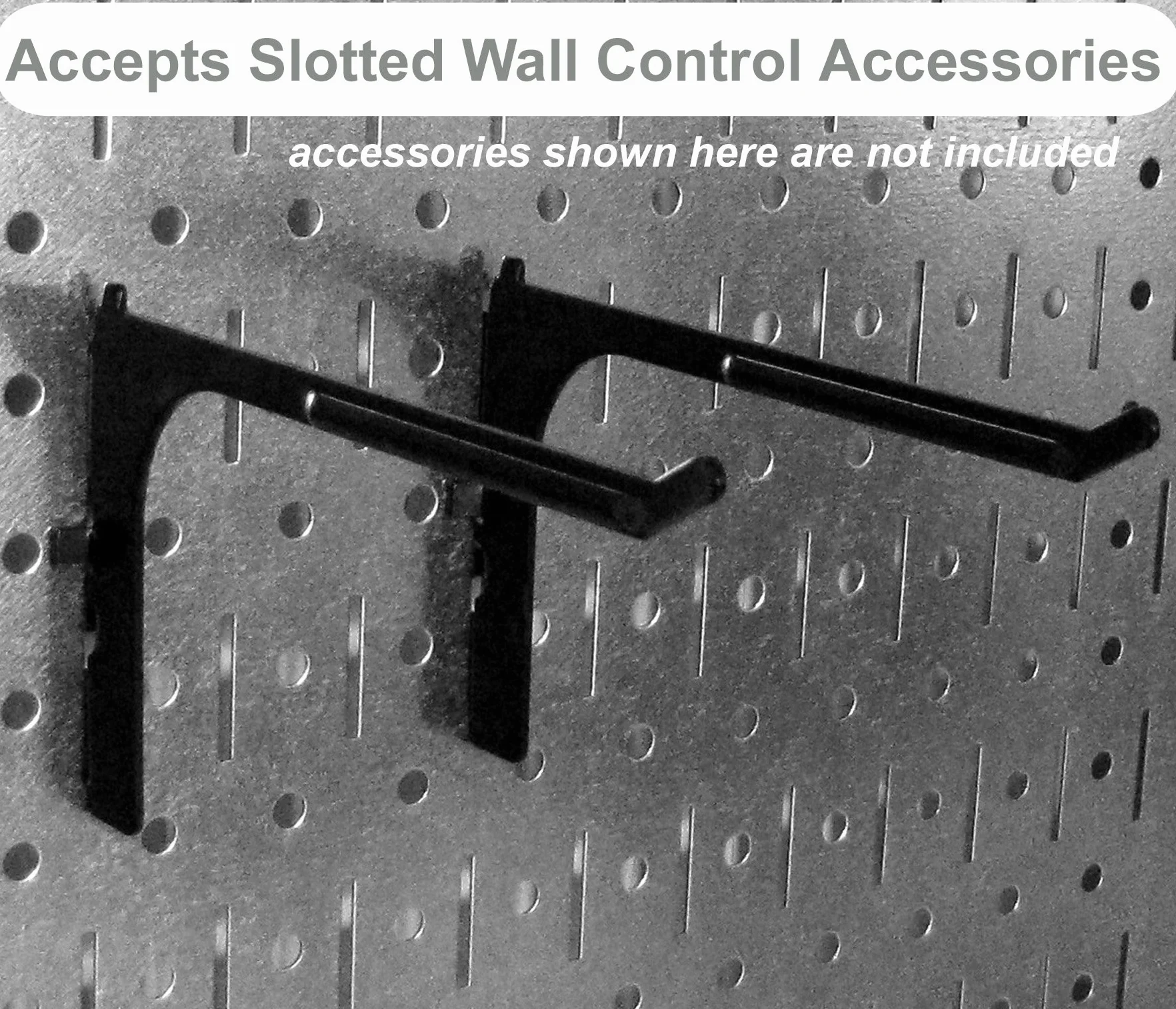 Wall Control Kuchenny organizer do pegboardów, garnki i patelnie, zestaw do przechowywania i organizacji, z białą tablicą i czarnymi akcesoriami