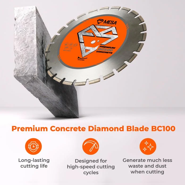 (3 sztuki) 16 cali / (400 mm) brzeszczoty diamentowe do betonu BC100 | Premium diamentowe piły do ogólnego przeznaczenia, betonu, cegły/bloku, muru, piły do cięcia kamienia | MESA DIAMOND®