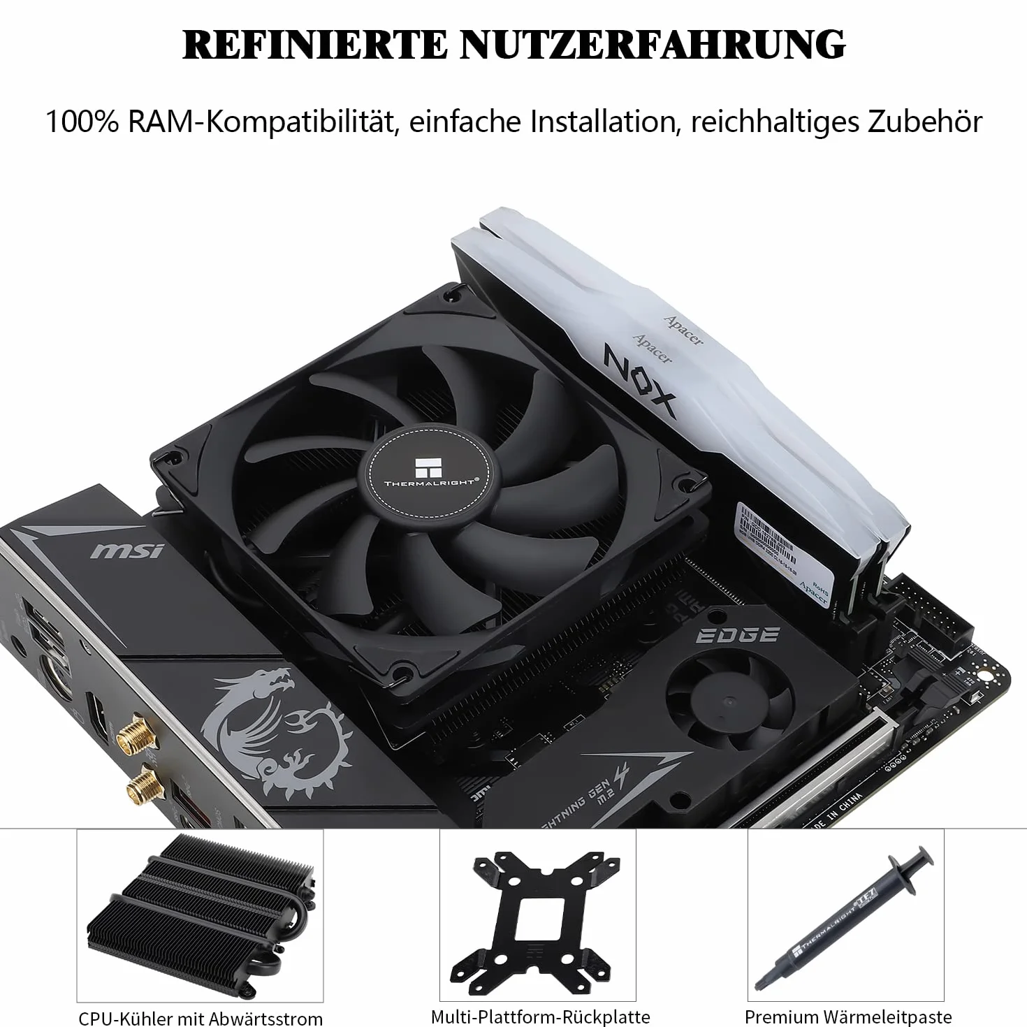 Thermalright AXP-90 X36 Black Low Profile Chłodnica procesora z wentylatorami PWM 90 mm 4 pipy grzewcze 36 mm AMD AM4/Intel LGA 1700/1150/1151/1155/1156/1200