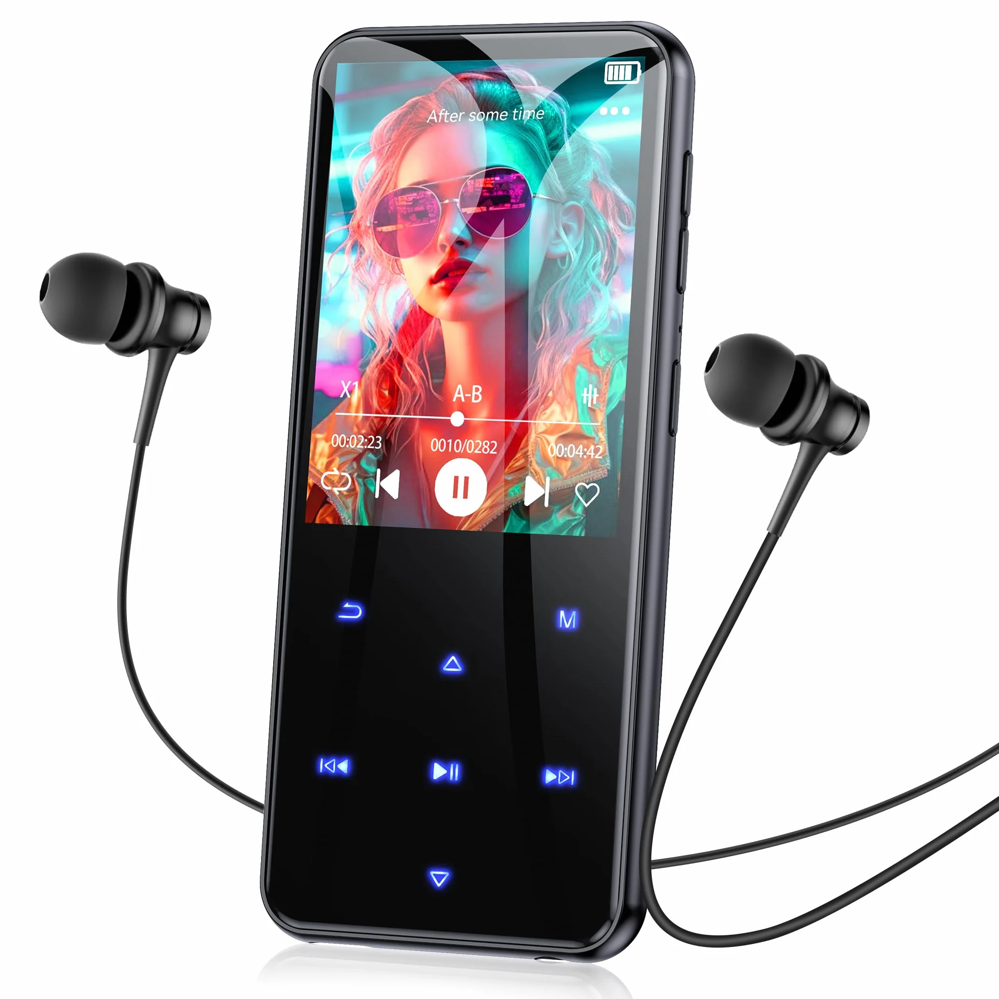 AGPTEK Odtwarzacz MP3 64 GB Bluetooth 5.3 kolorowy ekran TFT 2,4" czarny