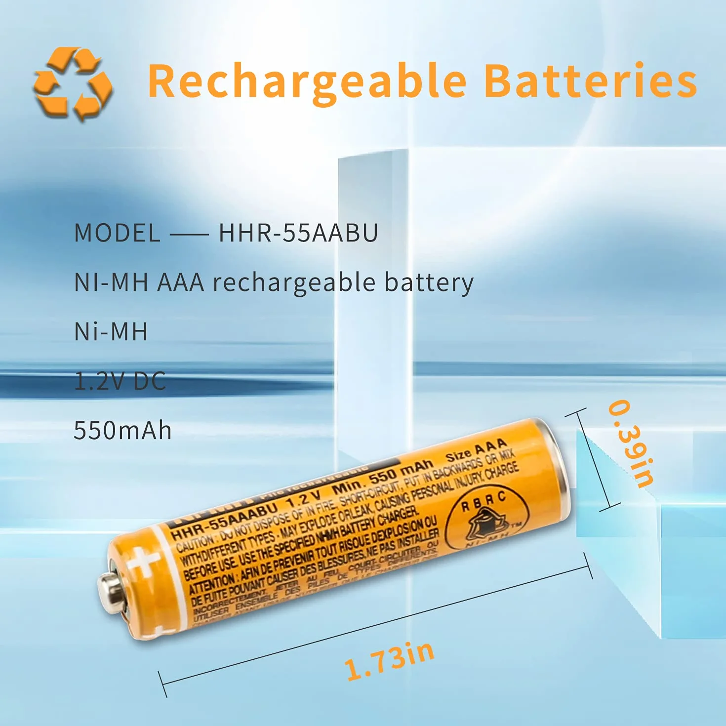 Zestaw 4 baterii AAA do Panasonic Gigaset, 550 mah 1,2V HHR-55AAABU Ni-MH Bateria do telefonu bezprzewodowego