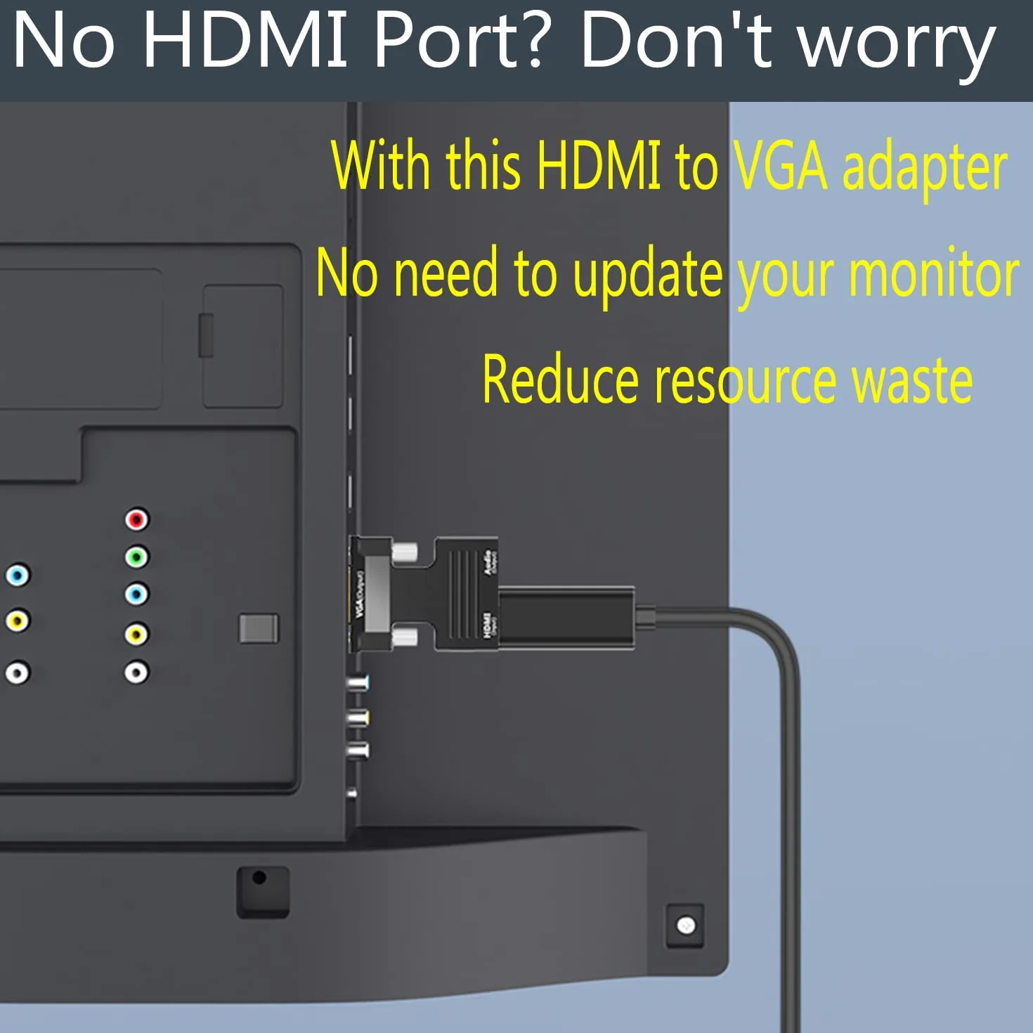 Adapter HDMI na VGA 1080P 60Hz z Kablem Audio 3,5 mm – Konwerter