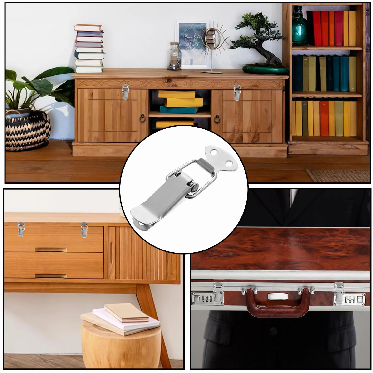 10 sztuk nakrętek zaciskowych ze stali nierdzewnej, 57 mm, zamknięcie dźwigniowe z 20 śrubami do drzwi, okien, szaf, skrzynek na narzędzia, szuflad, szafek i toreb