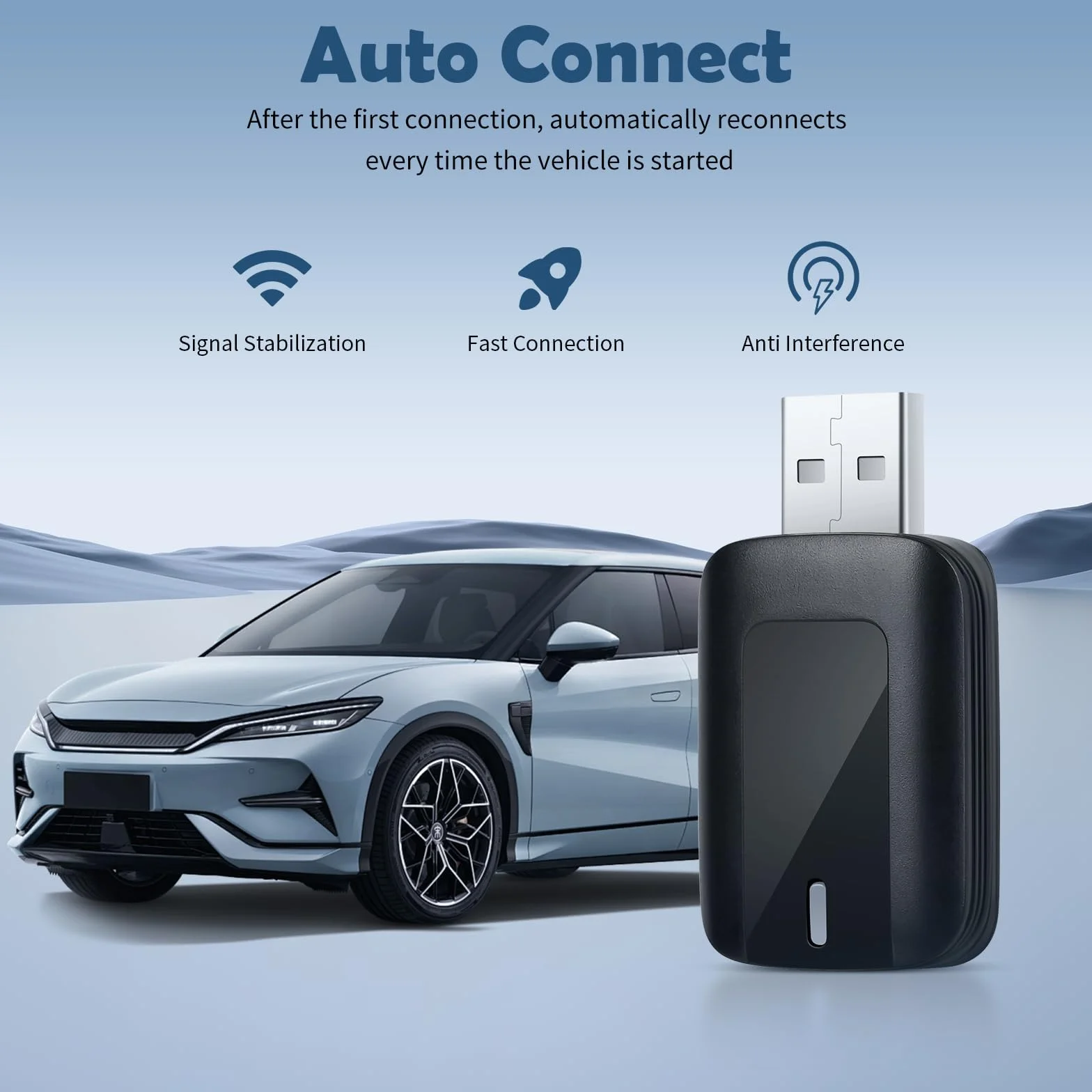 Euakee Android Auto & I-O-S CarPlay bezprzewodowy adapter, Plug & Play 5 GHz WiFi Wireless CarPlay Dongle, łatwy do aktualizacji, przewodowy samochód Play to Wireless Fits Cars 2015+ (BT5.0/WiFi2.4G)