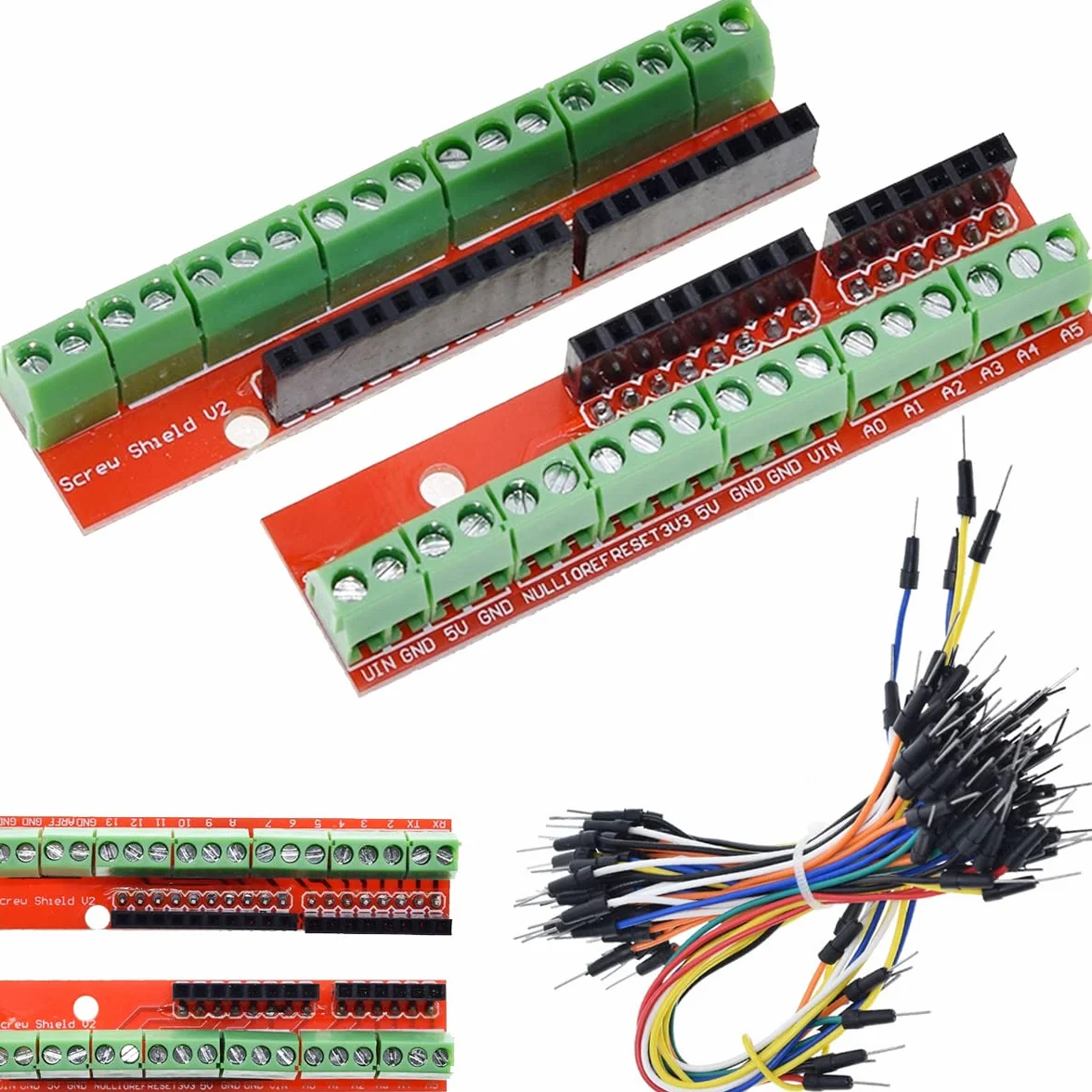 Screw Shield V2 karta rozszerzeń, stabilna płyta PCB, stabilna (podwójne wsparcie), kompatybilna z Arduino R3 Top (2 sztuki)
