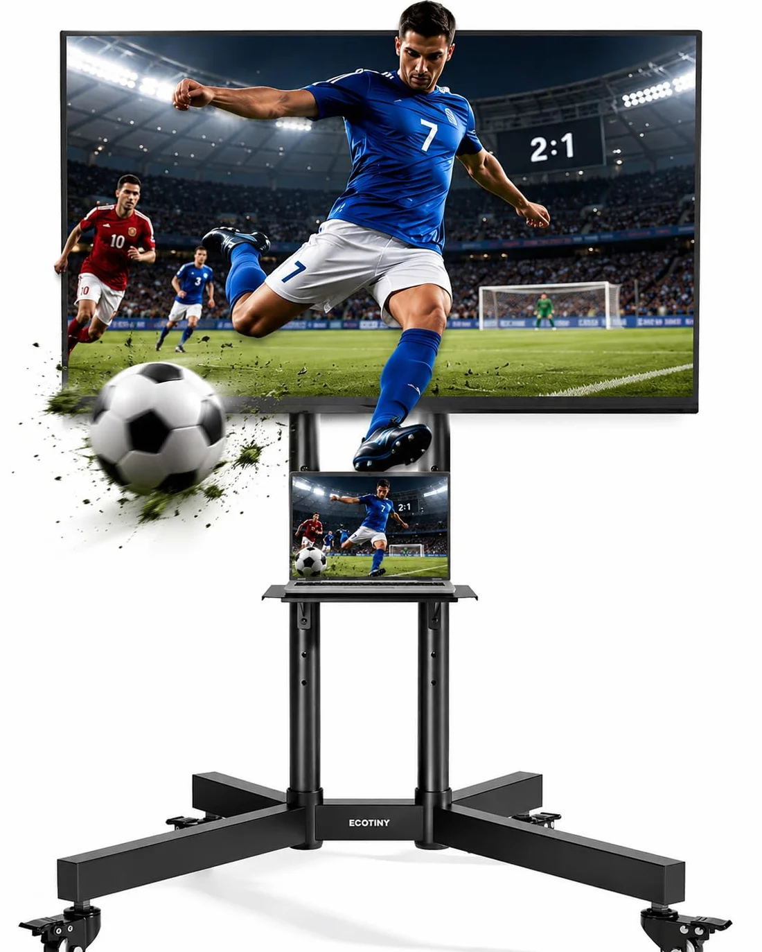 Stojak na telewizor mobilny 32-85 cali udźwig 70 kg VESA 600x400 z półką