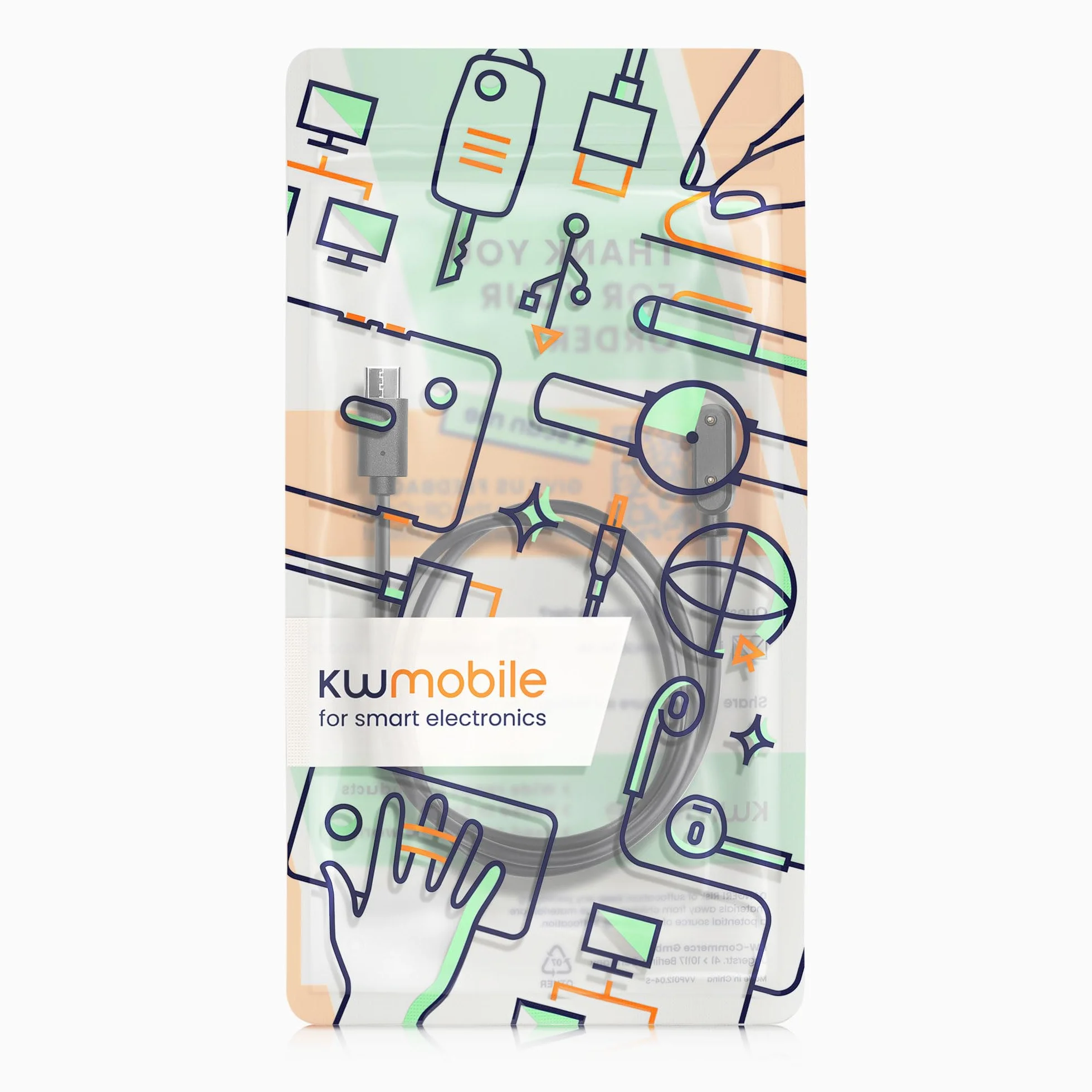 kwmobile Ładowarka kompatybilna z Huawei Band 9 / Band 8 / Watch Fit 2 / Watch Fit mini - kabel USB-C do ładowania smartwatcha - czarna