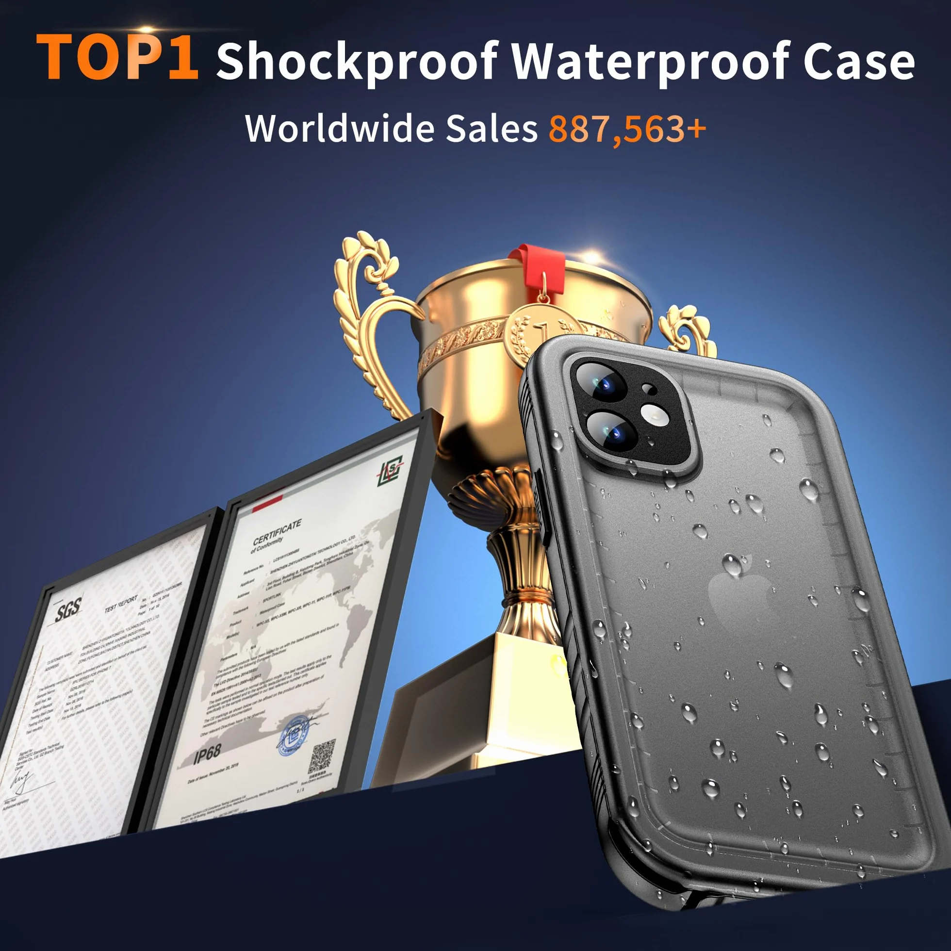 Cozycase Etui do iPhone 11 Wodoszczelne, Odporny na Upadki z 2m, Wojskowy Ochrony