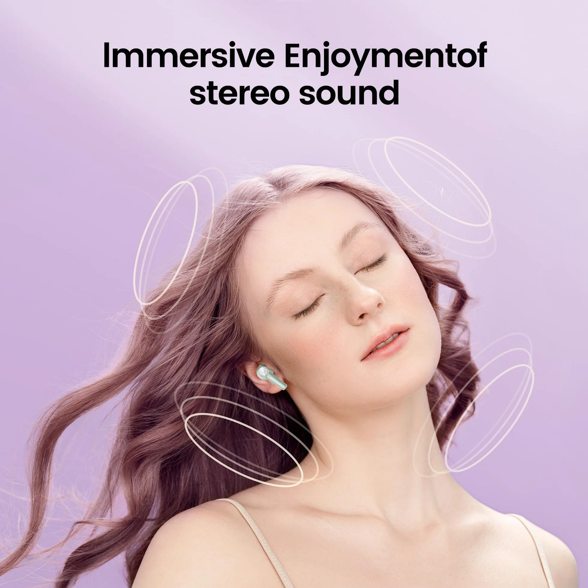 toocki ENC Bezprzewodowe słuchawki douszne z redukcją szumów, słuchawki Bluetooth 5.3, przetworniki 13 mm, głęboki basowy dźwięk stereo, 4 mikrofony, wyraźne połączenia ENC, krystaliczna obudowa