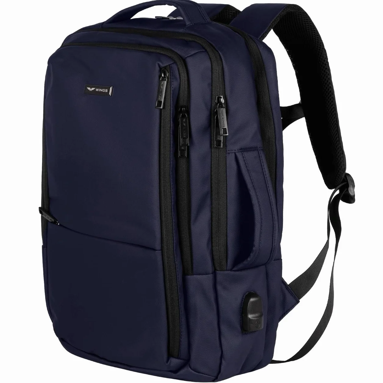 Plecak VIREO WINGS Granatowy 40x29x15 cm 20L Port USB Kieszeń na Laptop 17" Bagaż Podręczny