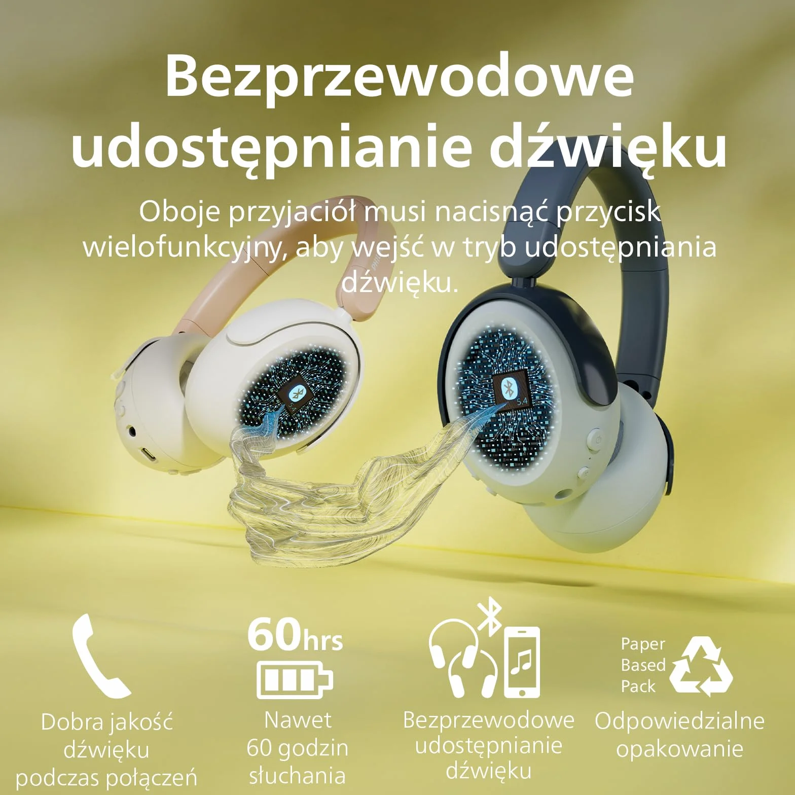 Philips TAK5500RT Bezprzewodowe, skladane sluchawki nauszne dla dzieci 5500 z funkcjami Bluetooth 5.4, ograniczenia poziomu glosnosci, udostepniania dzwieku, 34 godz. sluchania i przewodem USB-C