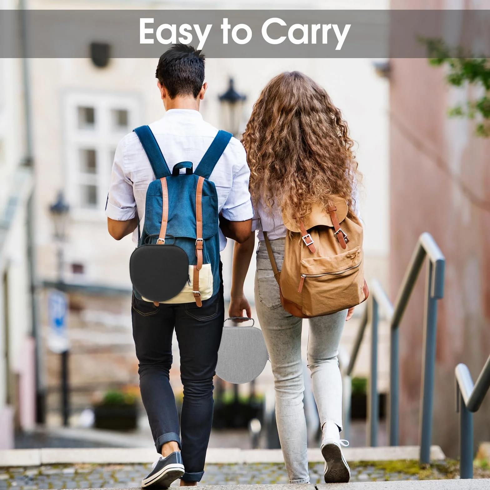 ProCase Twarde etui na nowe AirPods Max, podróżne etui na słuchawki z silikonową osłoną na słuchawki i kieszenią siatkową, ochronna przenośna torba do przechowywania AirPods Max - szara