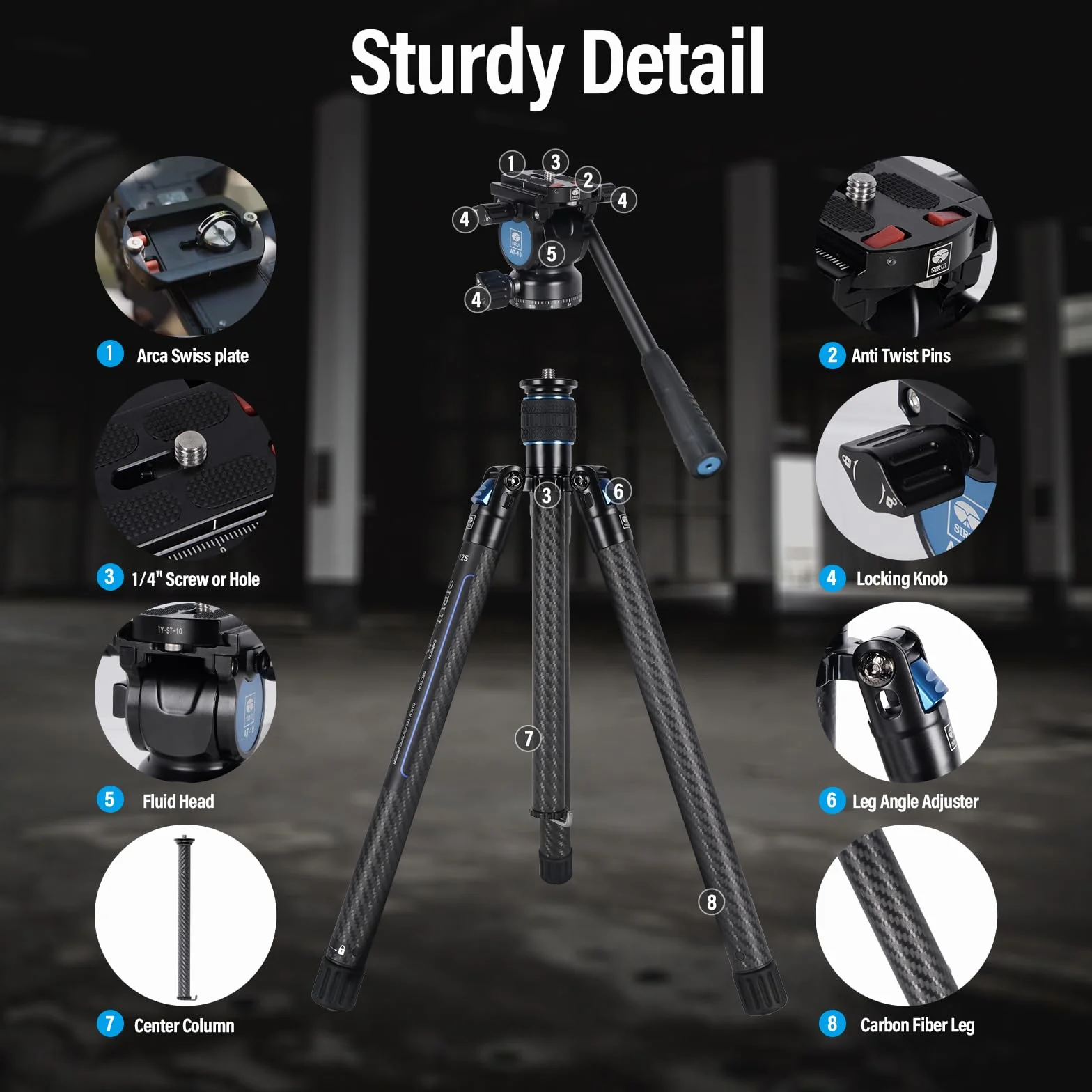 SIRUI Traveler X lekki statyw z włókna węglowego 152 cm, obciążenie 5 kg, głowica panoramiczna AT-10