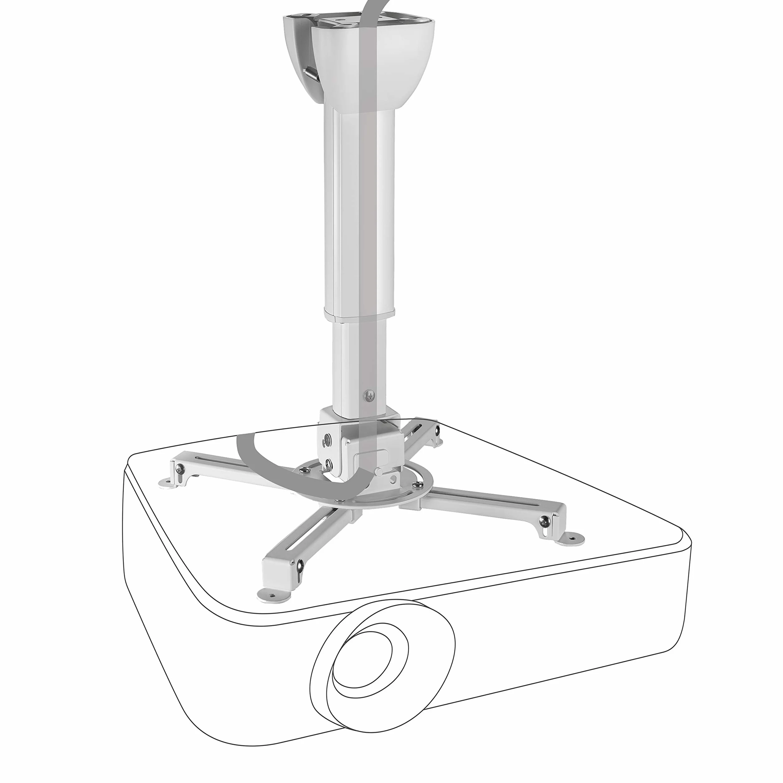 celexon Odchylany uchwyt sufitowy do projektora biały Multicel 3040Pro 30-40 cm 15 kg