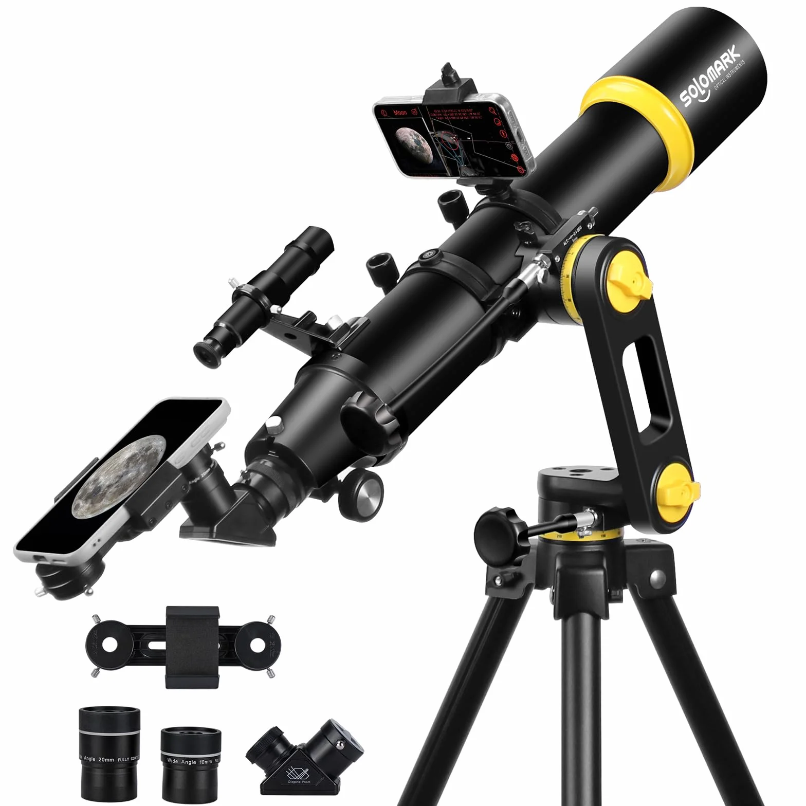 Teleskop, teleskop dla dorosłych, profesjonalna astronomia, otwór 90 mm, teleskop o wysokiej wydajności 700 mm dla początkujących i dzieci z precyzyjną regulacją, montaż Vertisteel AZ