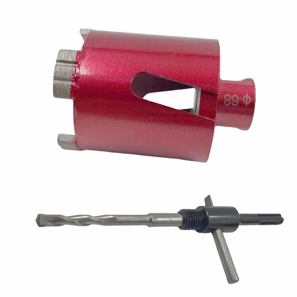 Wiertło diamentowe spawane laserowo M16, wiertło centralne i adapter SDS-Plus, odpowiednie do otworów ściennych 68 mm, 72 mm, 82 mm (82 mm M16 SDS PLUS)