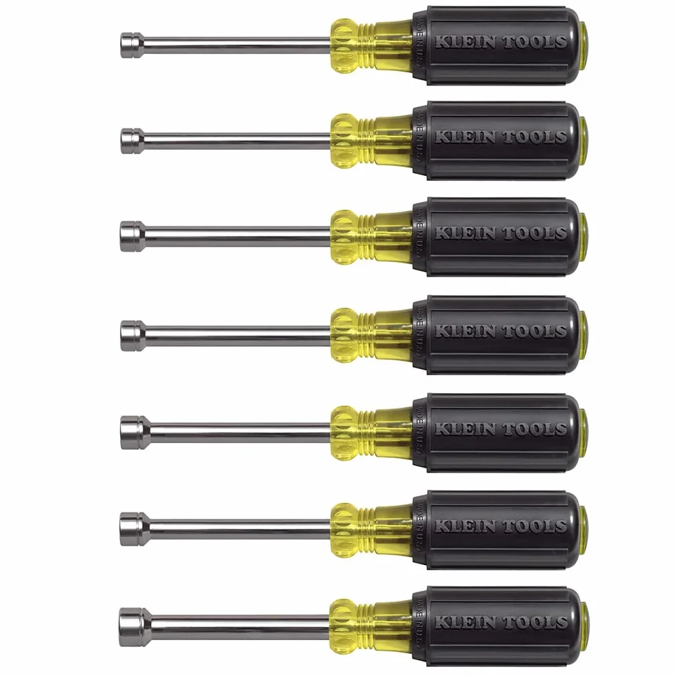 Zestaw sterowników do orzechów, żółty z czarnym uchwytem, Klein Tools 65160